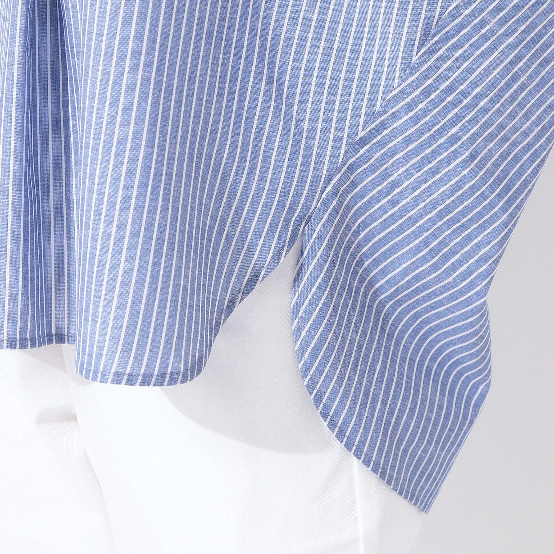 SHOO･LA･RUE「【高レビュー/洗える/UV/吸水速乾】洗濯後しわになりにくいリネンブレンドドルマンシャツ」|シャツ・ブラウス|