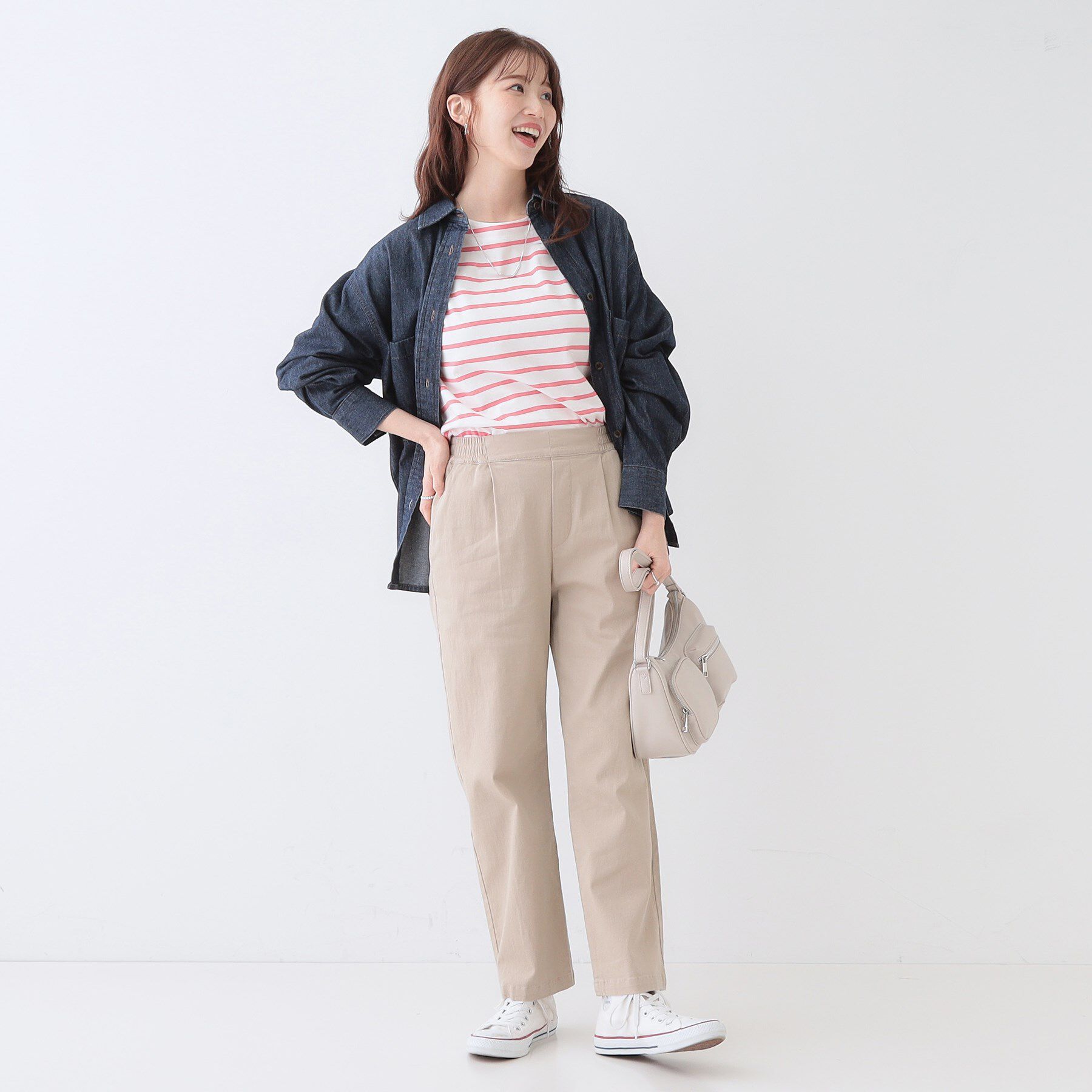 SHOO･LA･RUE「【洗える/S-LL】シンプルだから着回ししやすい コットンアソートロンT」|Tシャツ・カットソー|