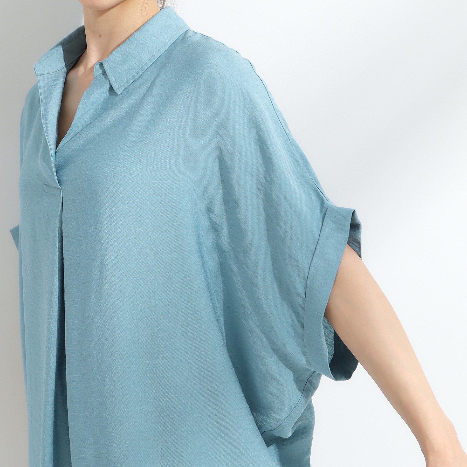 SHOO･LA･RUE「【ひんやり/S-LL】すっきりきれいに体型カバー コクーンシルエットワンピース」|チュニック|