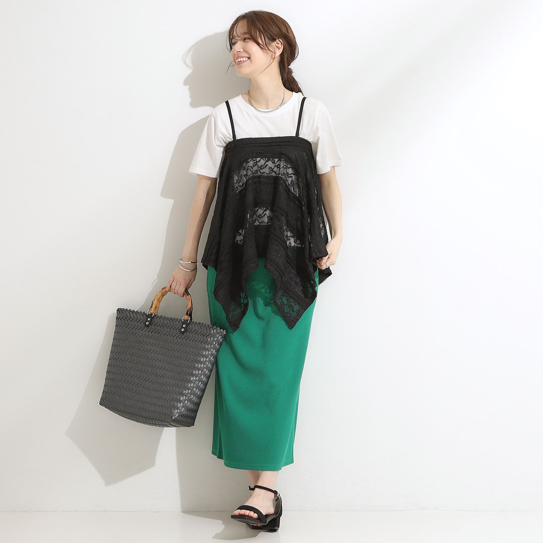 SHOO･LA･RUE「【2WAY】スカートにもなる イレヘム レースビスチェ」|キャミソール|