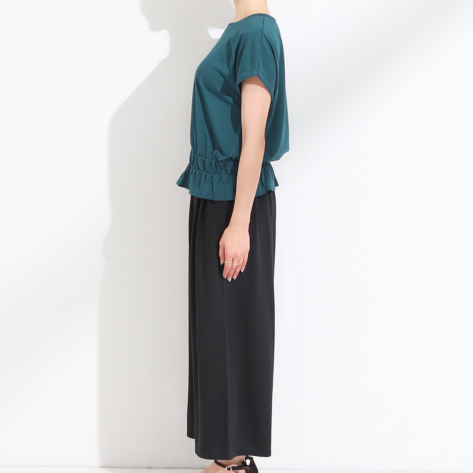 SHOO･LA･RUE「【ひんやり/2点セット】コーデに悩まず決まる トップス＋ガウチョパンツ」|スーツ|