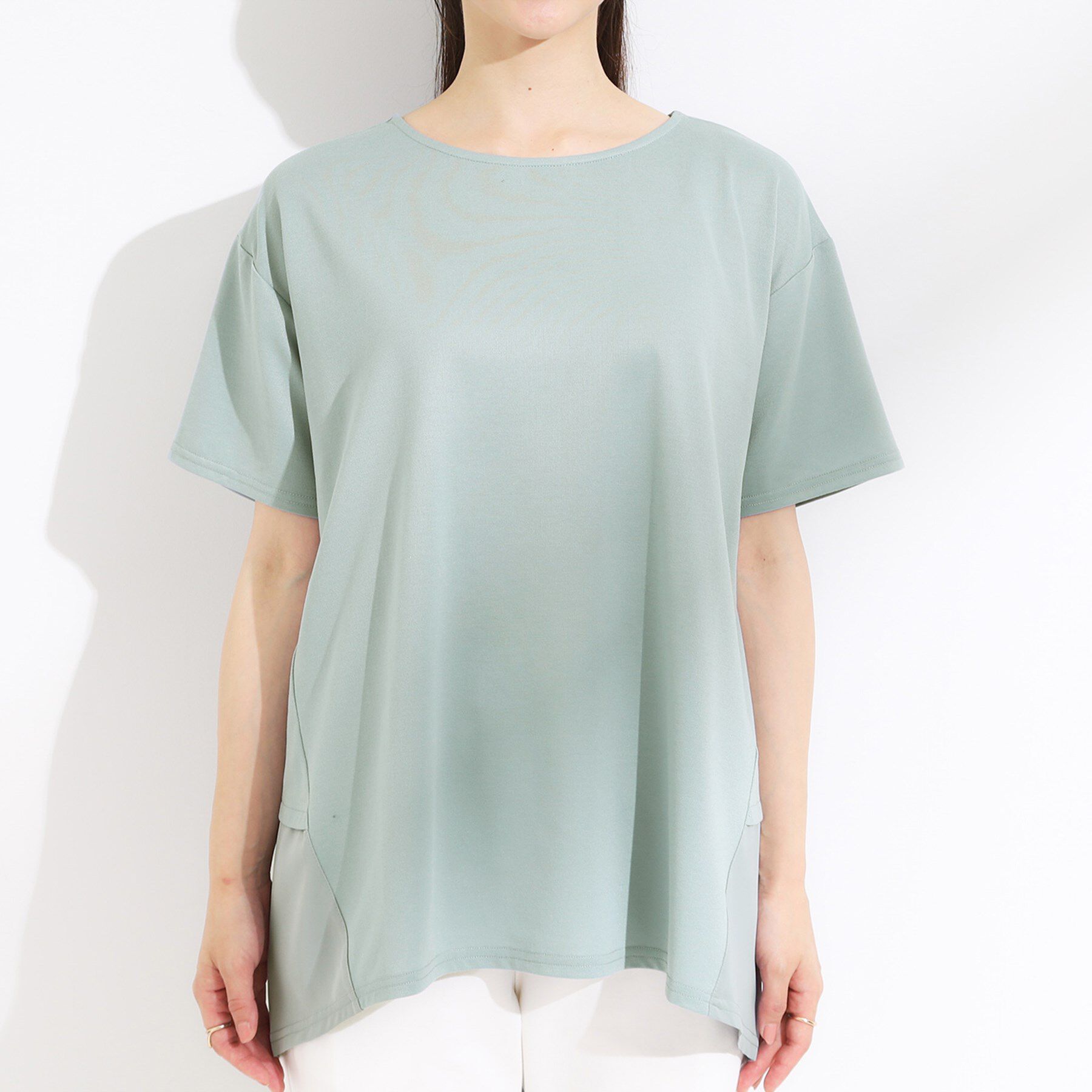 SHOO･LA･RUE「【S-LL/UV/吸水速乾】きれいに体型カバー Aライン チュニックワンピース」|チュニック|