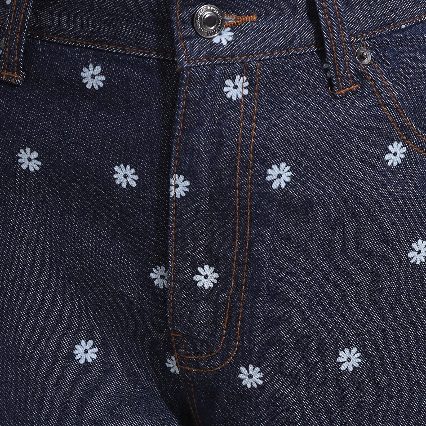 SHOO･LA･RUE「【S-LL】周りと差がつく デイジー柄デニムワイドパンツ」|デニム|