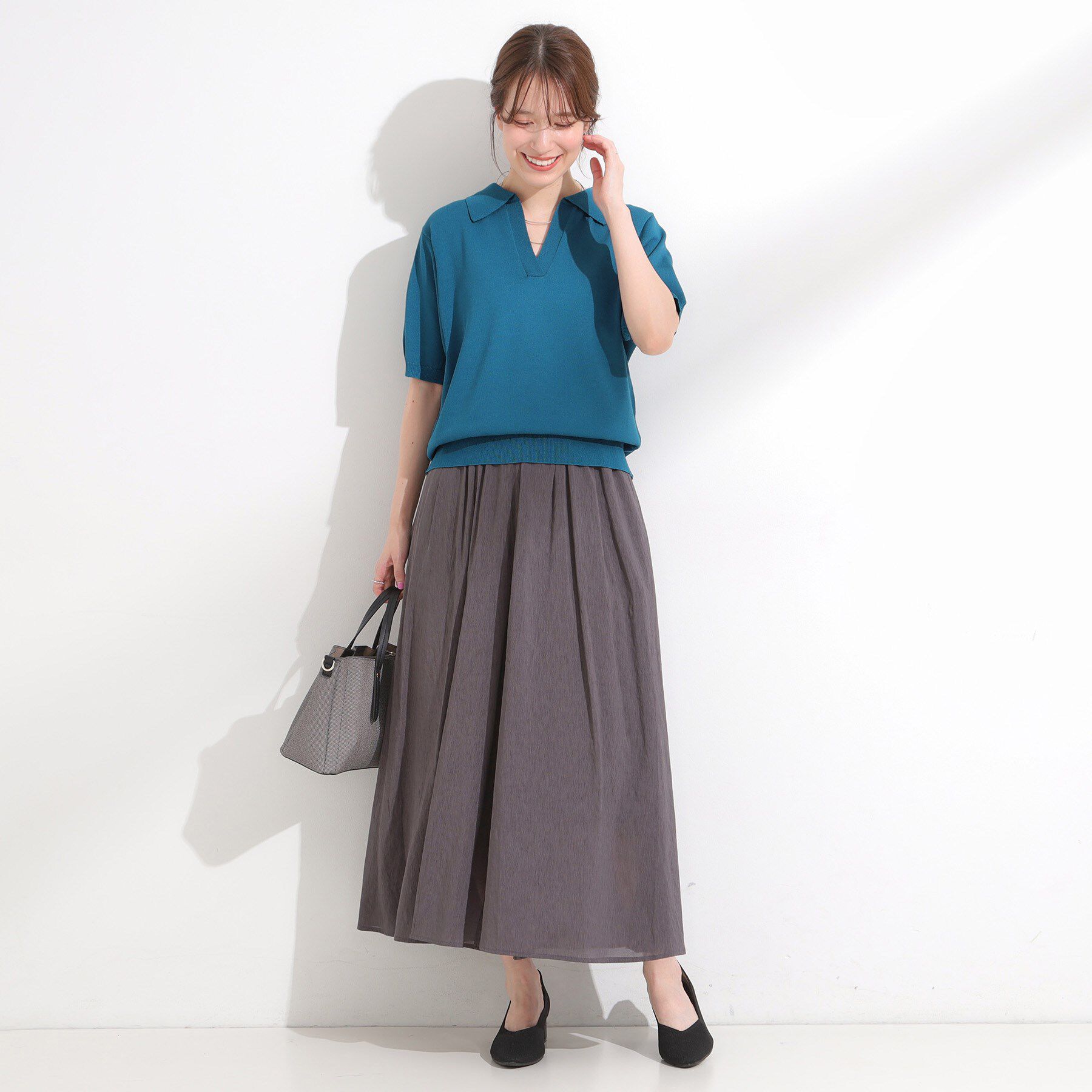 SHOO･LA･RUE「【S-LL/洗える】大人の抜け感 スキッパーニット」|ニット・セーター|