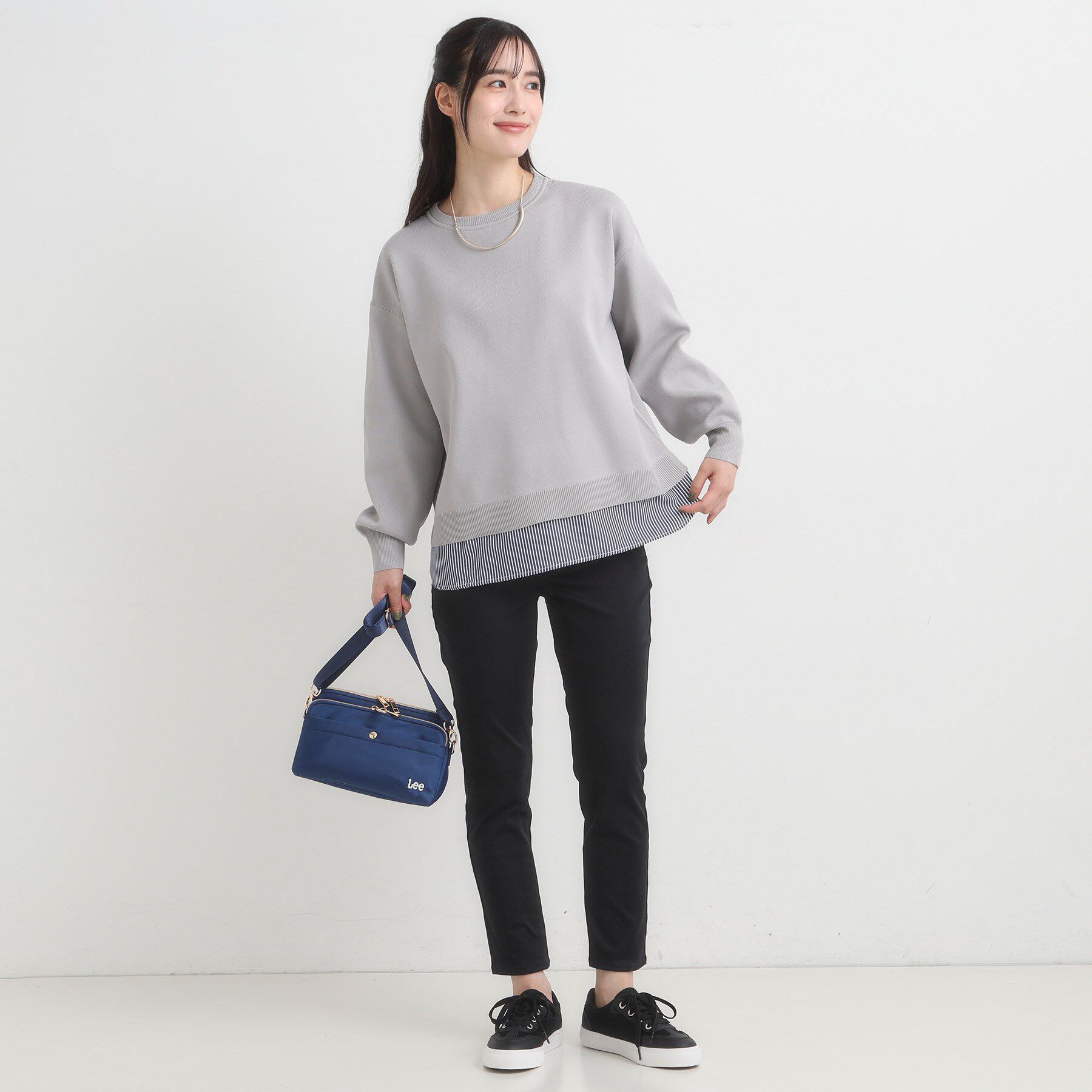 SHOO･LA･RUE「【S-LL/洗える】一枚で簡単こなれ見え スポンディッシュ 裾レイヤード風ニット【CIRCRIC】」|ニット・セーター|