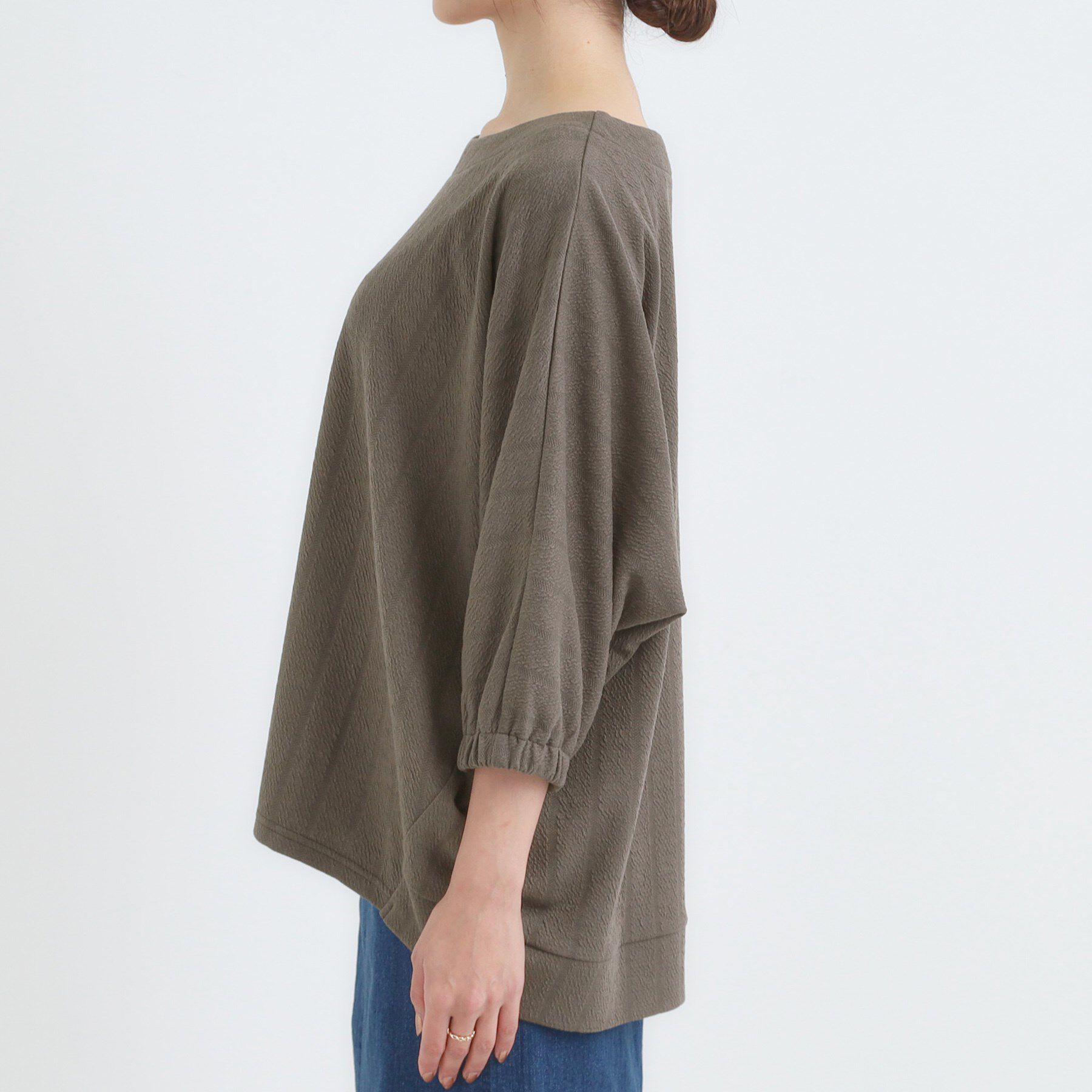 SHOO･LA･RUE「【S-LL/7分袖】さらっとしたタッチ ゆるシルエットが心地よいドルマントップス」|Tシャツ・カットソー|