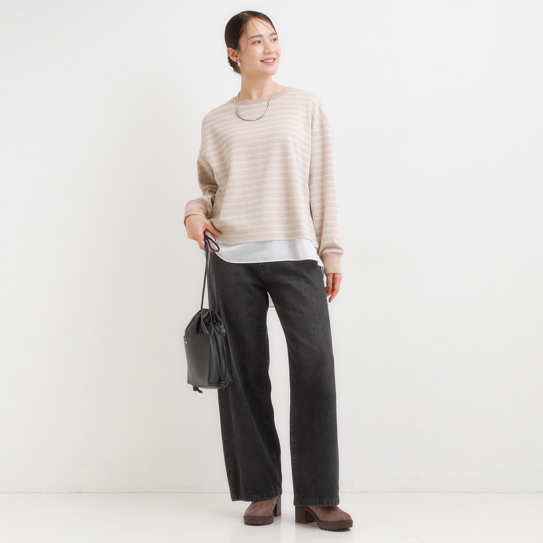 SHOO･LA･RUE「ジャカード裾フェイク」|Tシャツ・カットソー|