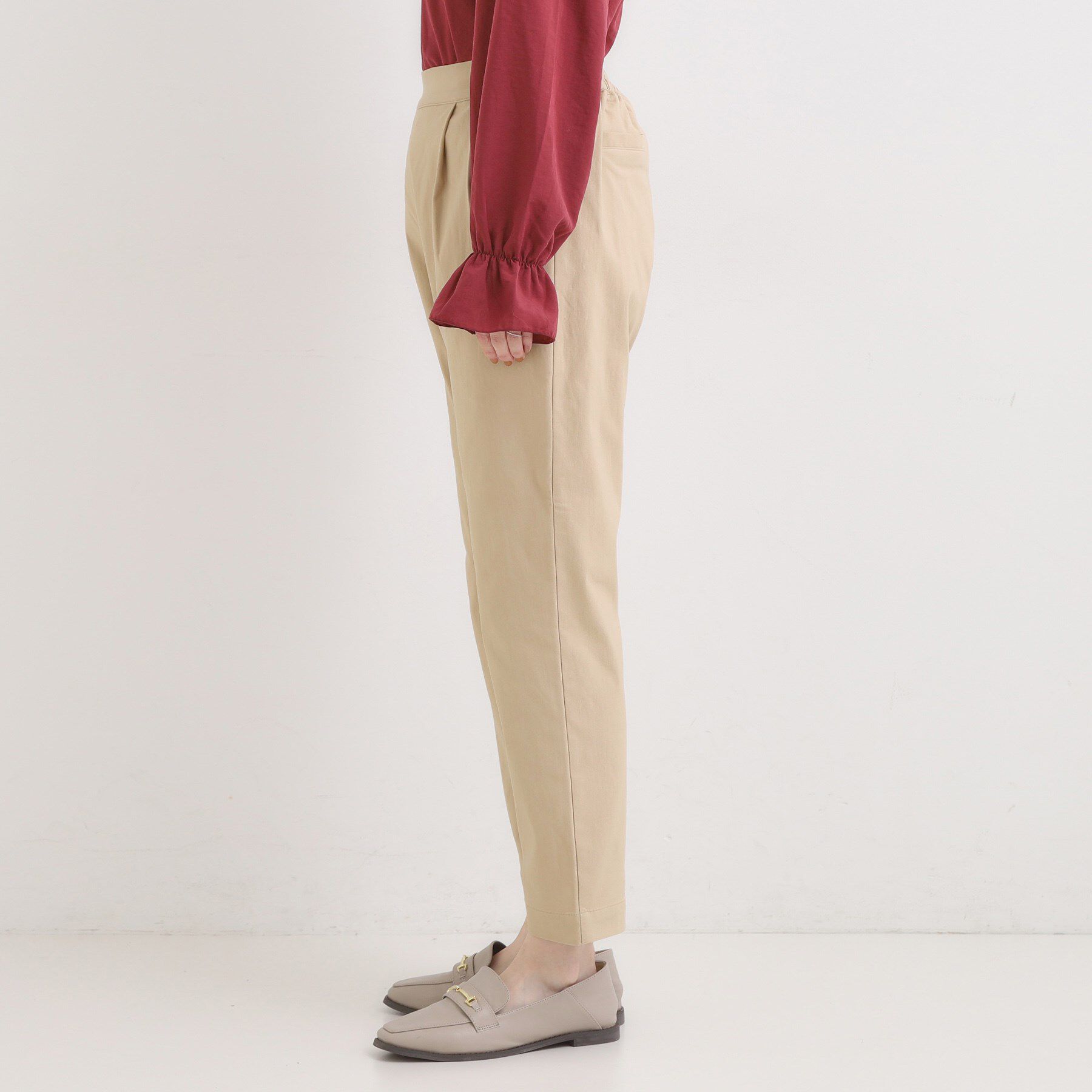 SHOO･LA･RUE「【高レビュー/洗濯機可/SS-LL】あったか裏起毛 のびのびストレッチ テーパードパンツ」|その他|