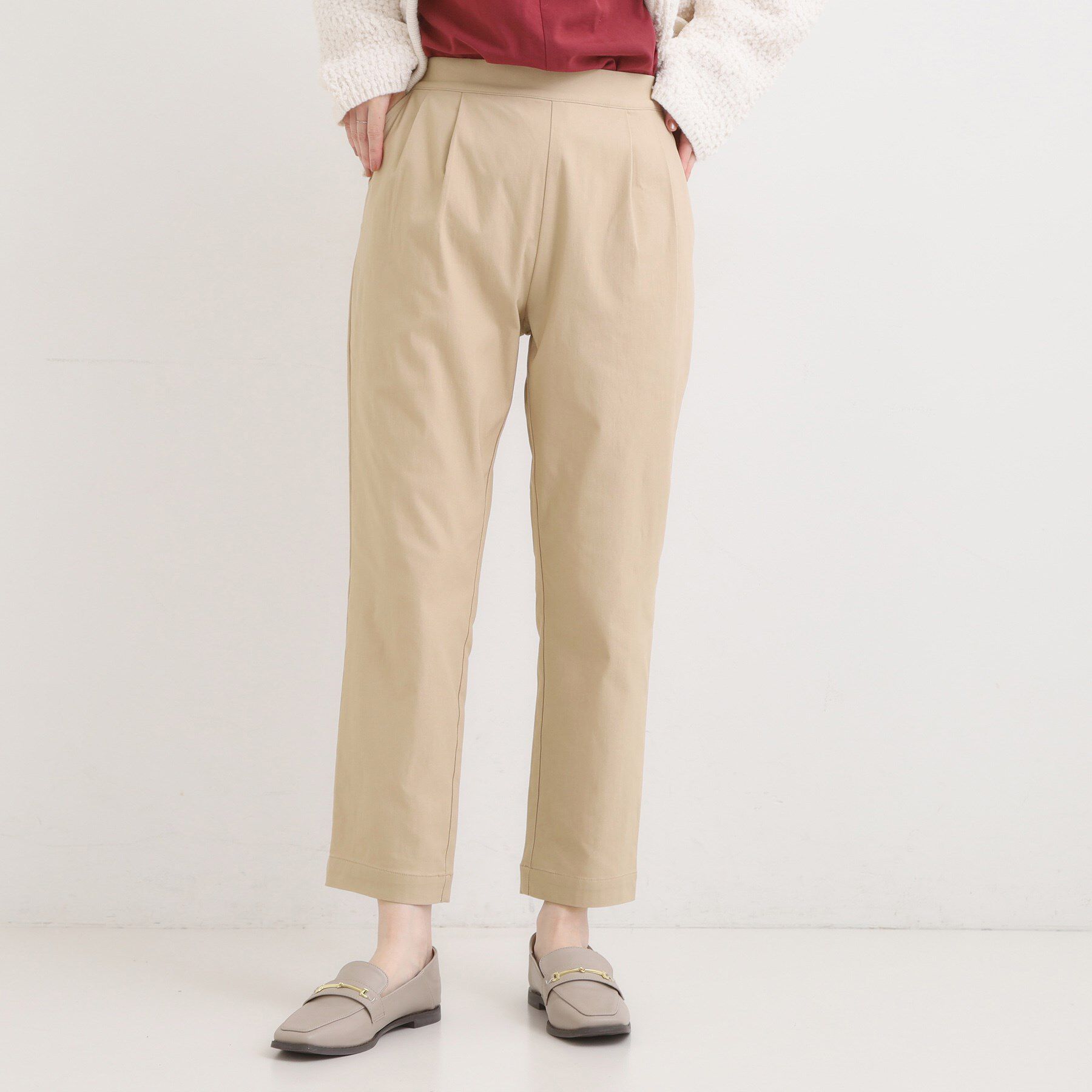 SHOO･LA･RUE「【高レビュー/洗濯機可/SS-LL】あったか裏起毛 のびのびストレッチ テーパードパンツ」|その他|