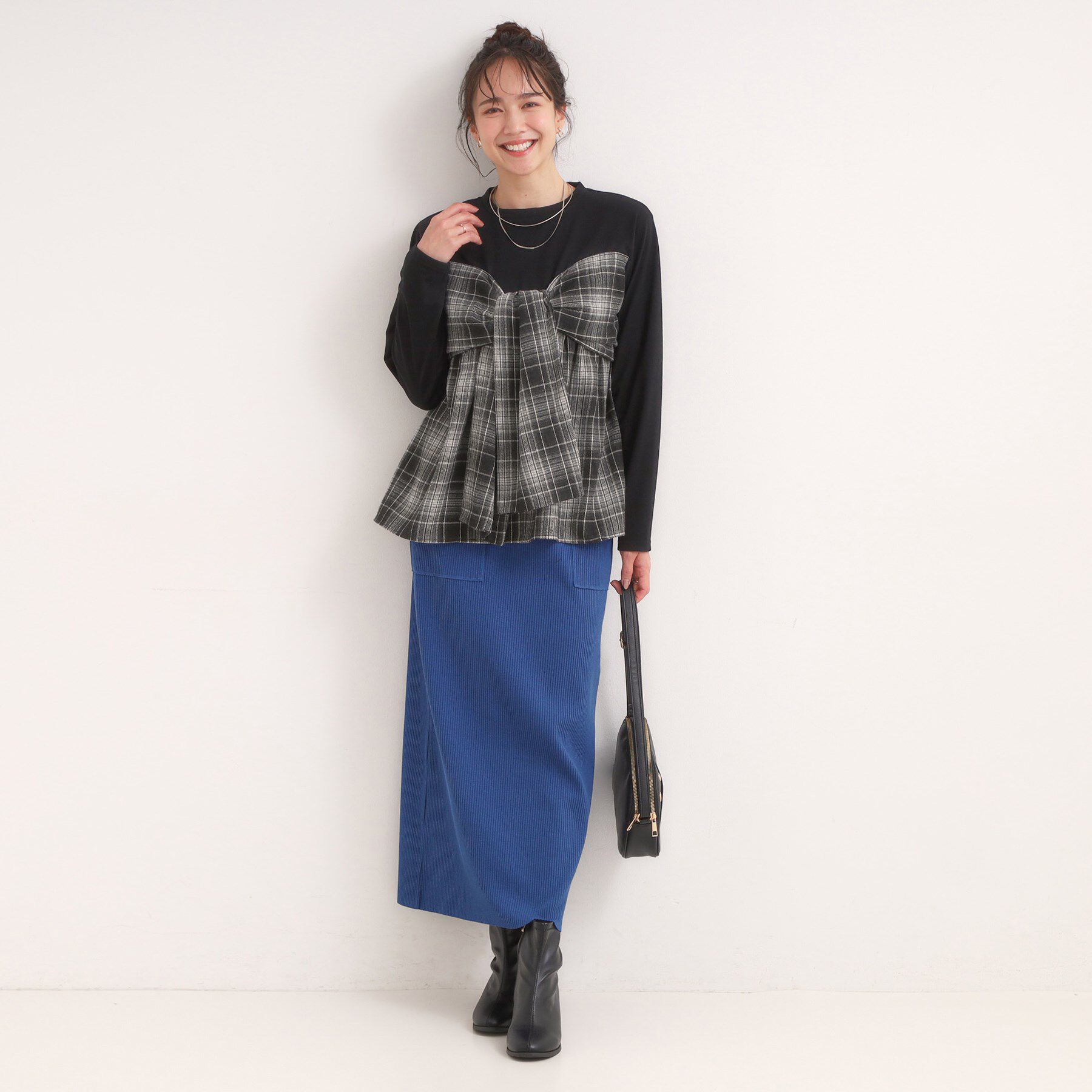 SHOO･LA･RUE「シャツレイヤード風で1枚でサマ見え ロンT」|Tシャツ・カットソー|