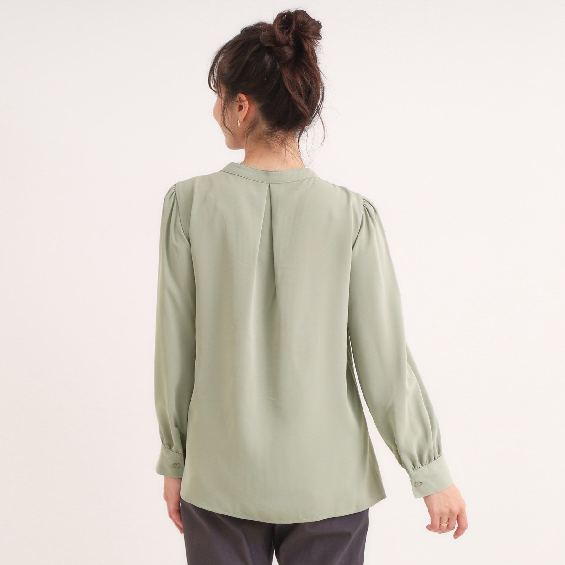 SHOO･LA･RUE「【セットアップ可】ピンタックバンドカラーブラウス」|シャツ・ブラウス|