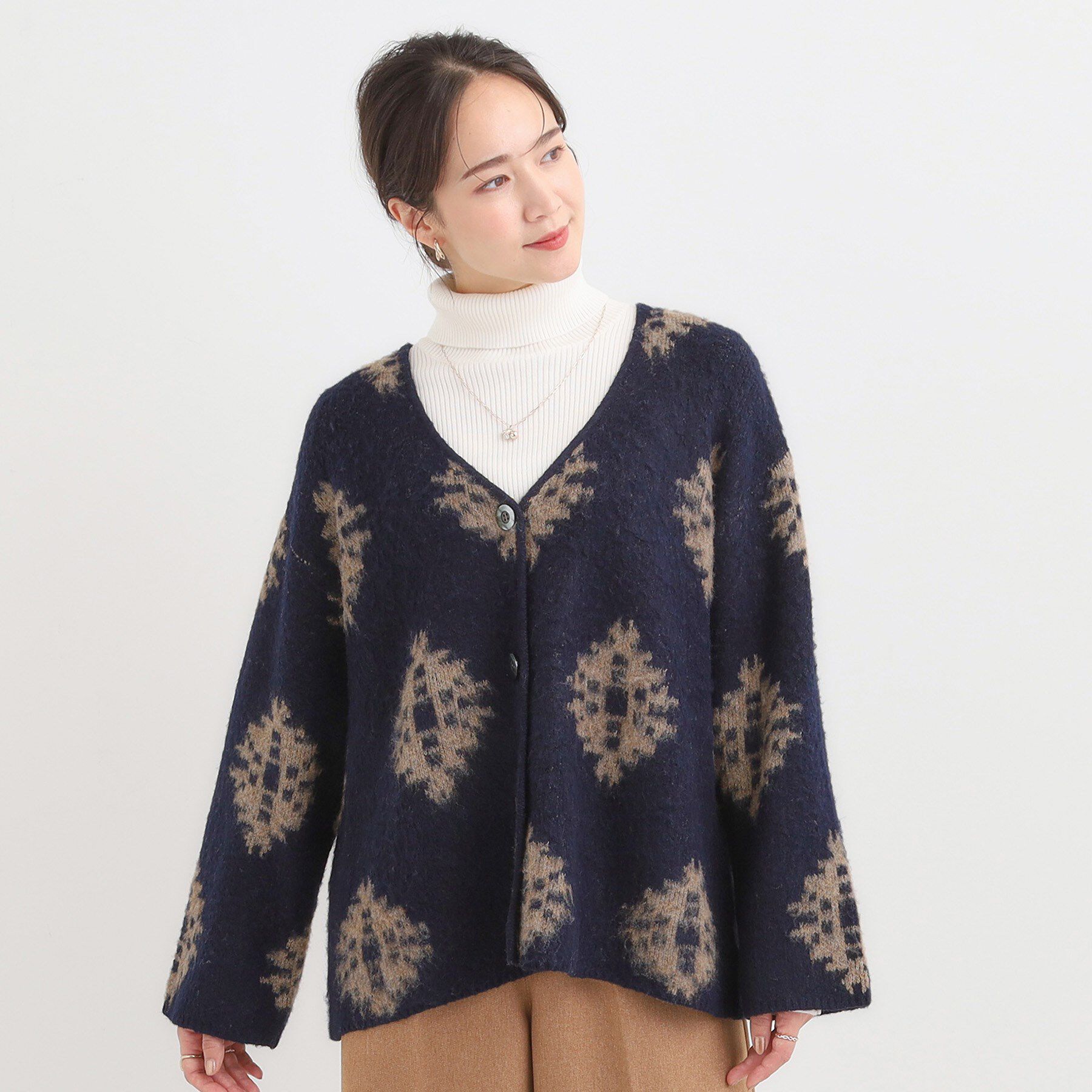 SHOO･LA･RUE「羽織るだけでスタイリングの主役に 起毛柄カーディガン」|カーディガン|
