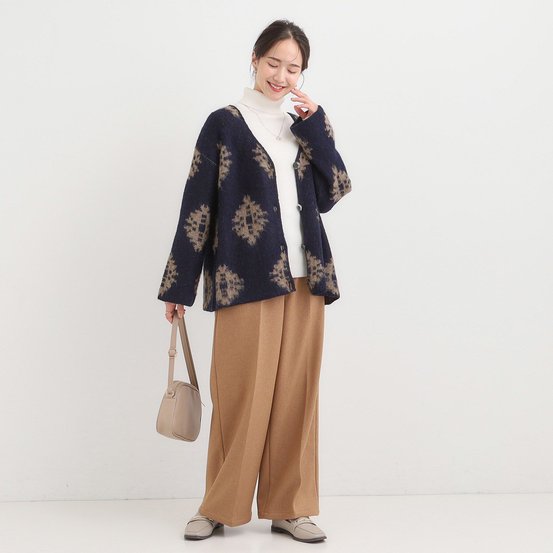 SHOO･LA･RUE「羽織るだけでスタイリングの主役に 起毛柄カーディガン」|カーディガン|