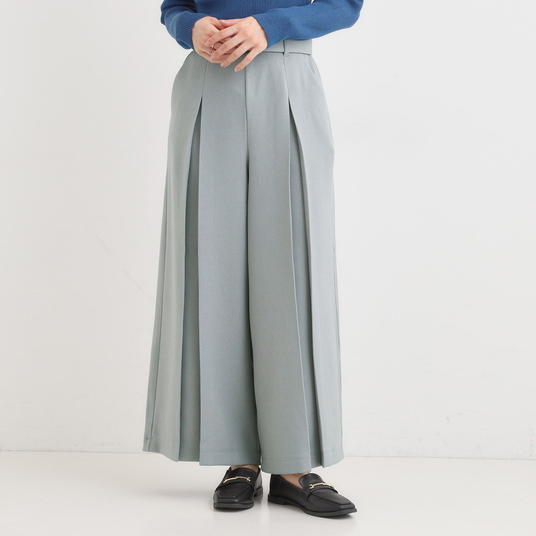 SHOO･LA･RUE「【着丈選べる/S-LL】大人のきれいめスタイルに ベルト付きワイドパンツ」|その他|