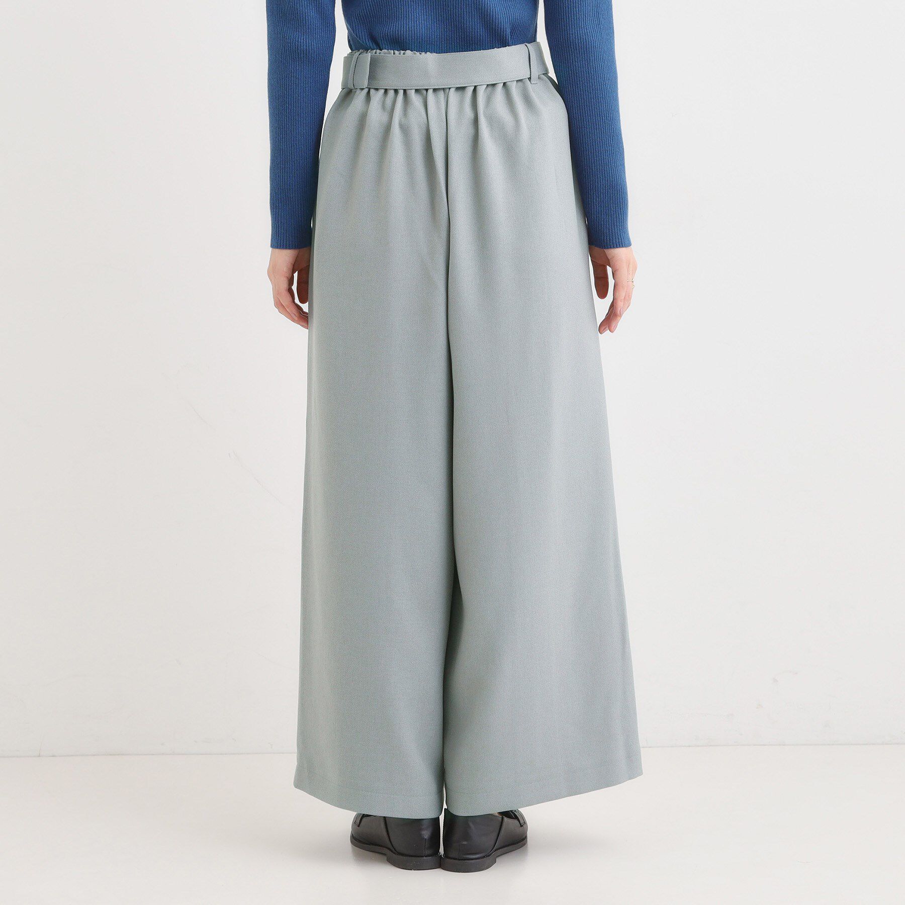 SHOO･LA･RUE「【着丈選べる/S-LL】大人のきれいめスタイルに ベルト付きワイドパンツ」|その他|