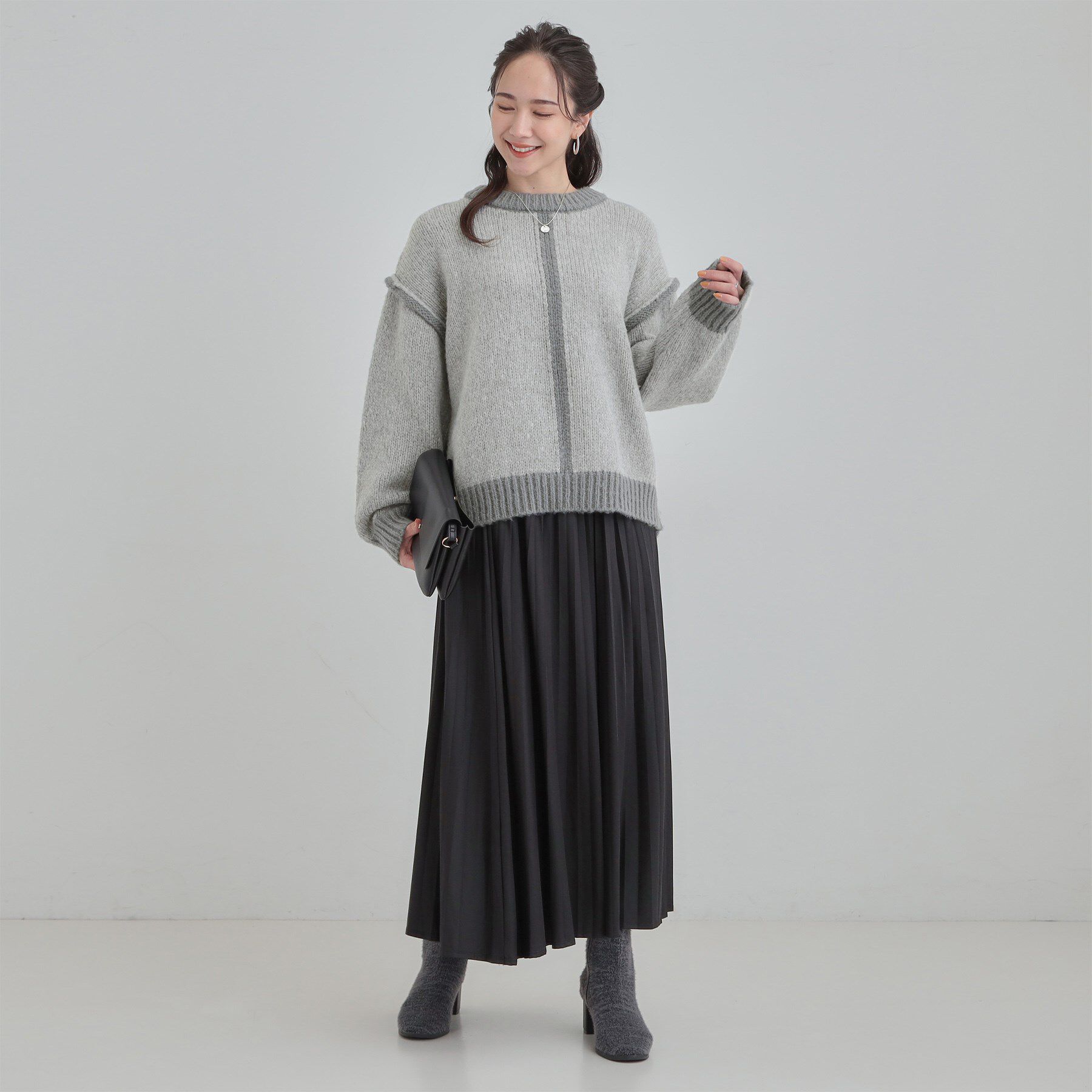 SHOO･LA･RUE「【S-LL】配色デザインがポイント ざっくり編みゆるニット」|ニット・セーター|