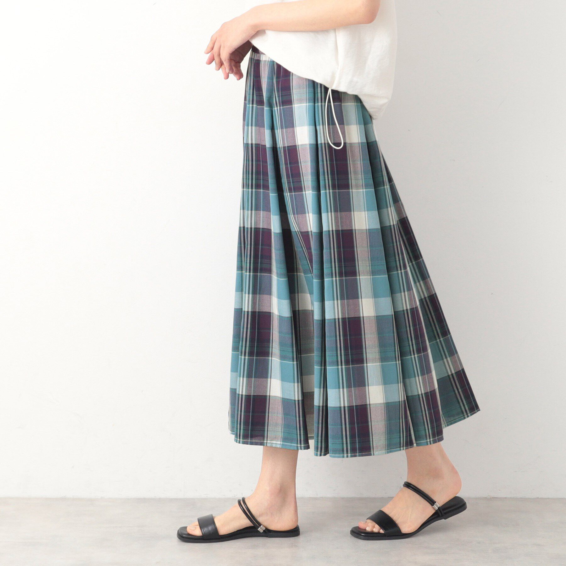 Dessin「【洗える・ウエストゴム】映えチェック/ストライプスカート（XS～L）」|スカート|