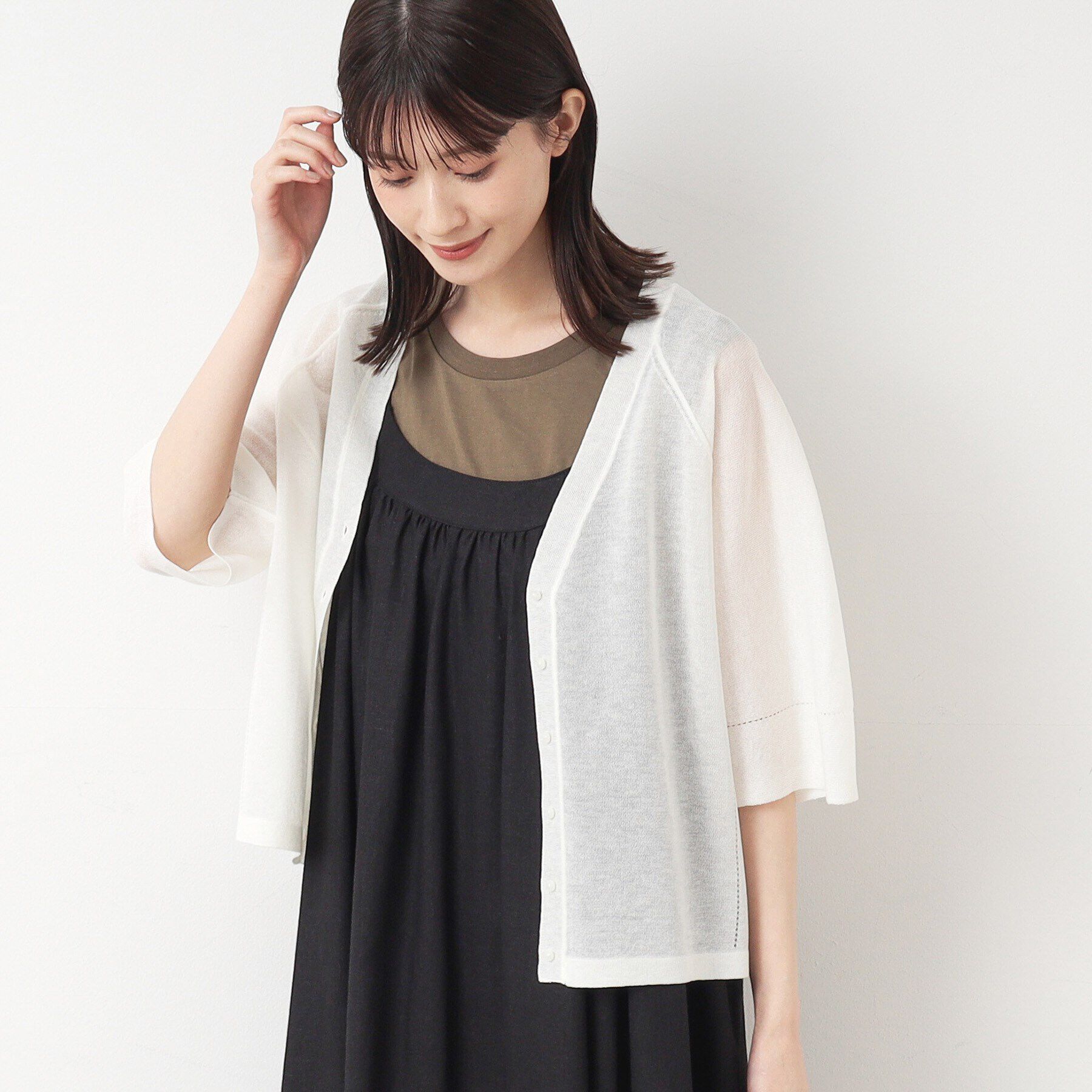 Dessin「【洗える】ランタンスリーブカーディガン」|カーディガン|