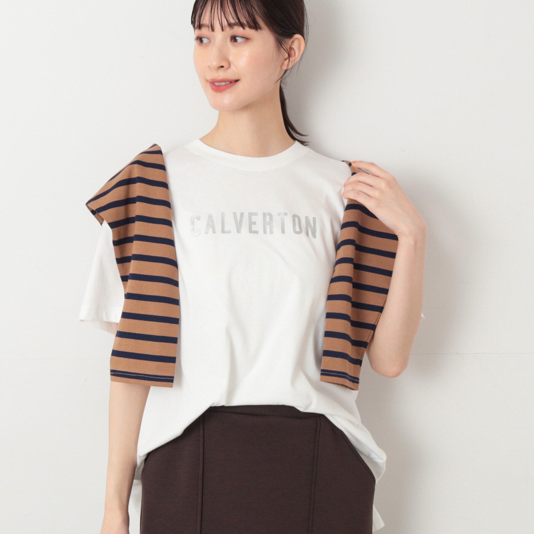 Dessin「【洗える】箔プリントチュニックTシャツ（XS～L）」|Tシャツ・カットソー|