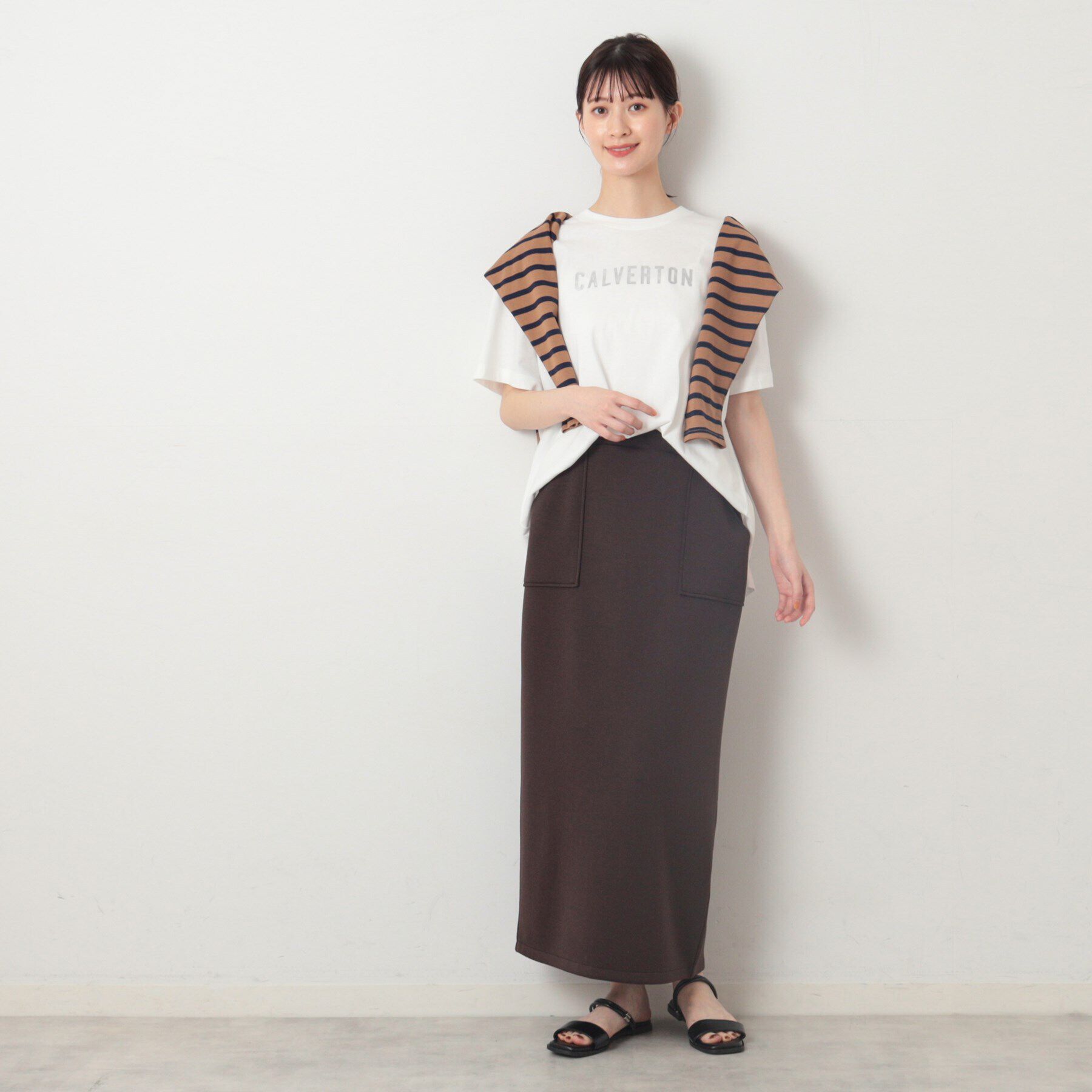 Dessin「【洗える】箔プリントチュニックTシャツ（XS～L）」|Tシャツ・カットソー|