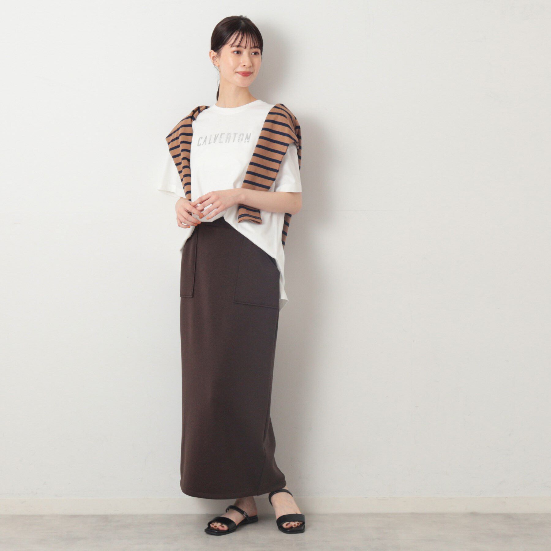 Dessin「【洗える】箔プリントチュニックTシャツ（XS～L）」|Tシャツ・カットソー|