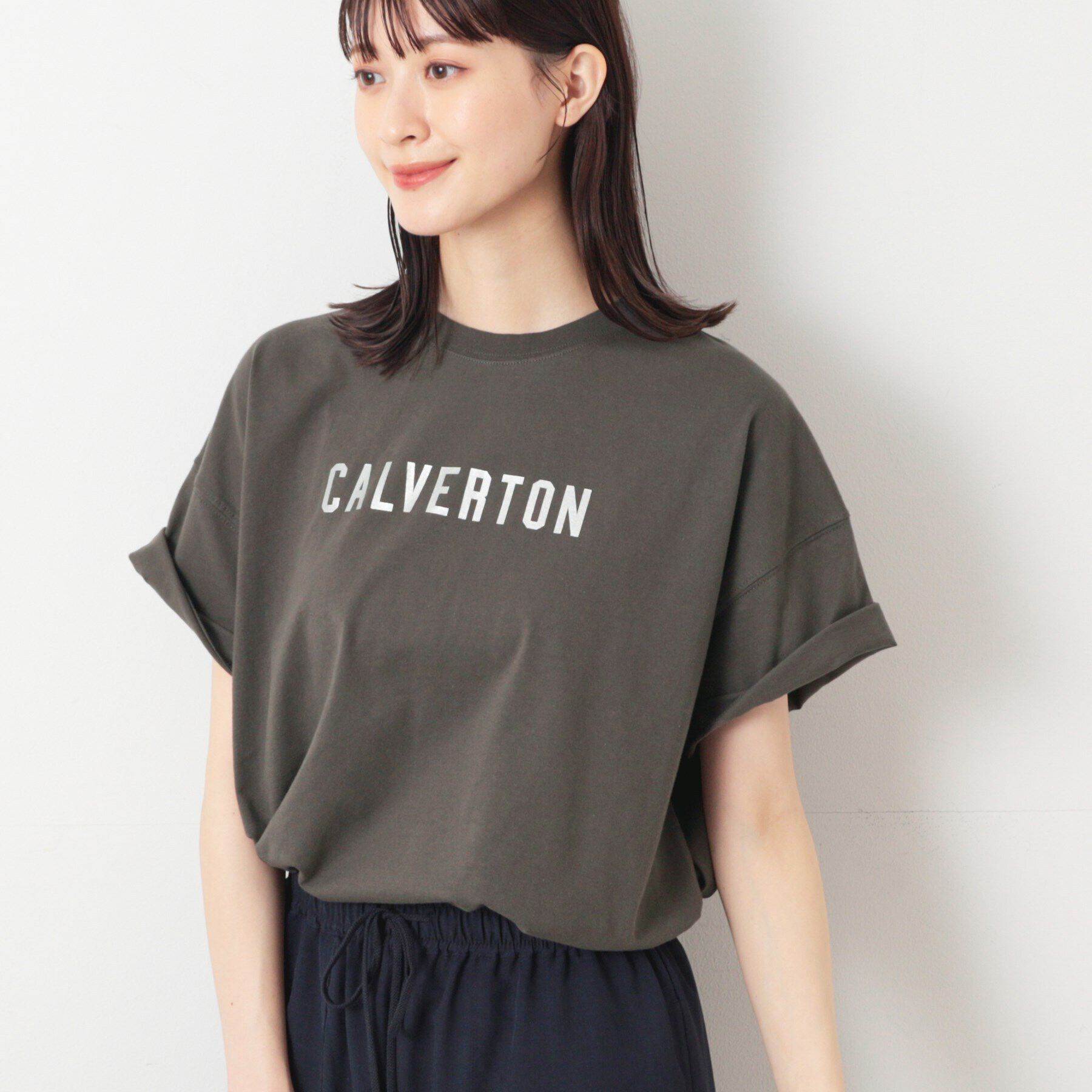 Dessin「【洗える】箔プリントチュニックTシャツ（XS～L）」|Tシャツ・カットソー|
