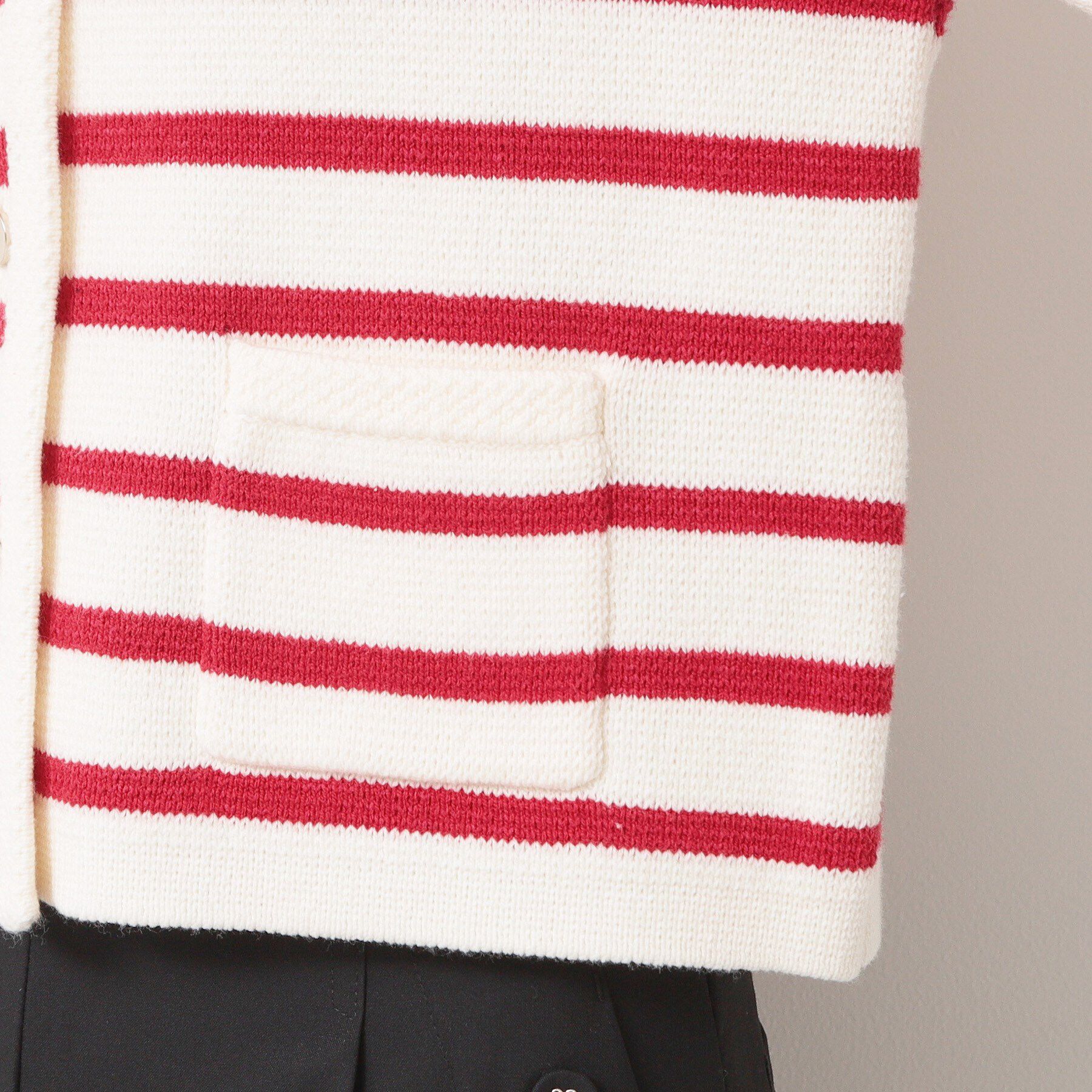 Dessin「【洗える】ゴールドボタン付きボーダーカーディガン」|カーディガン|