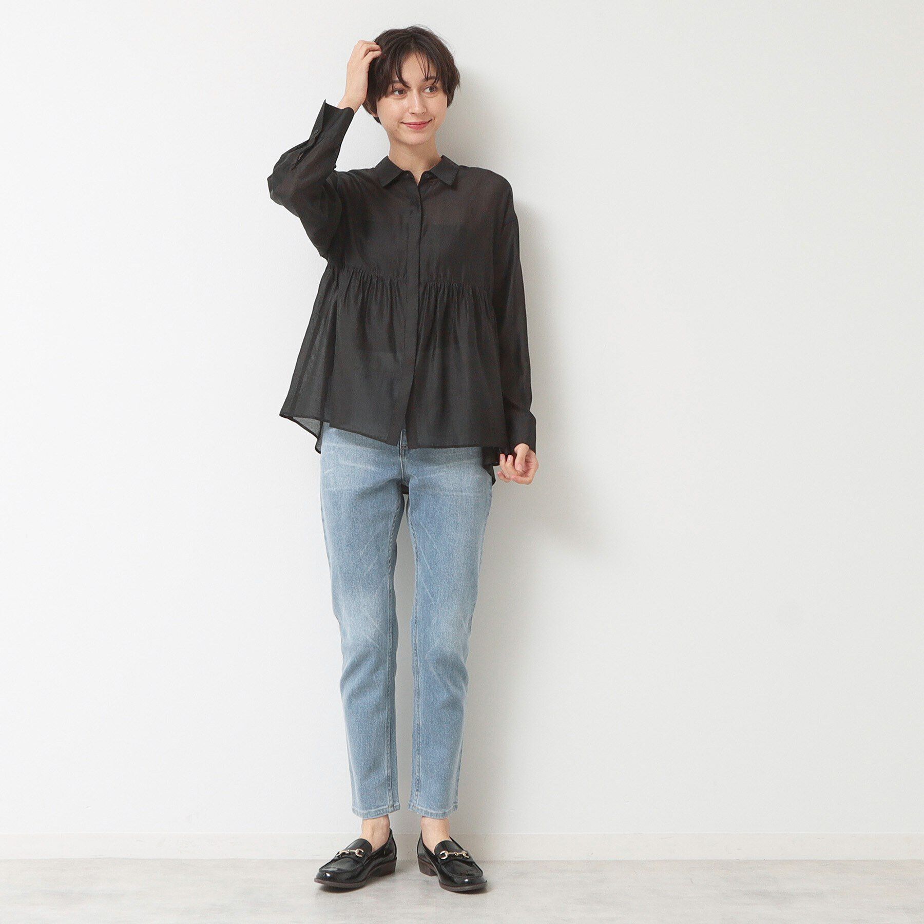 Dessin「【洗える】シアーペプラムシャツ（S～L）」|シャツ・ブラウス|