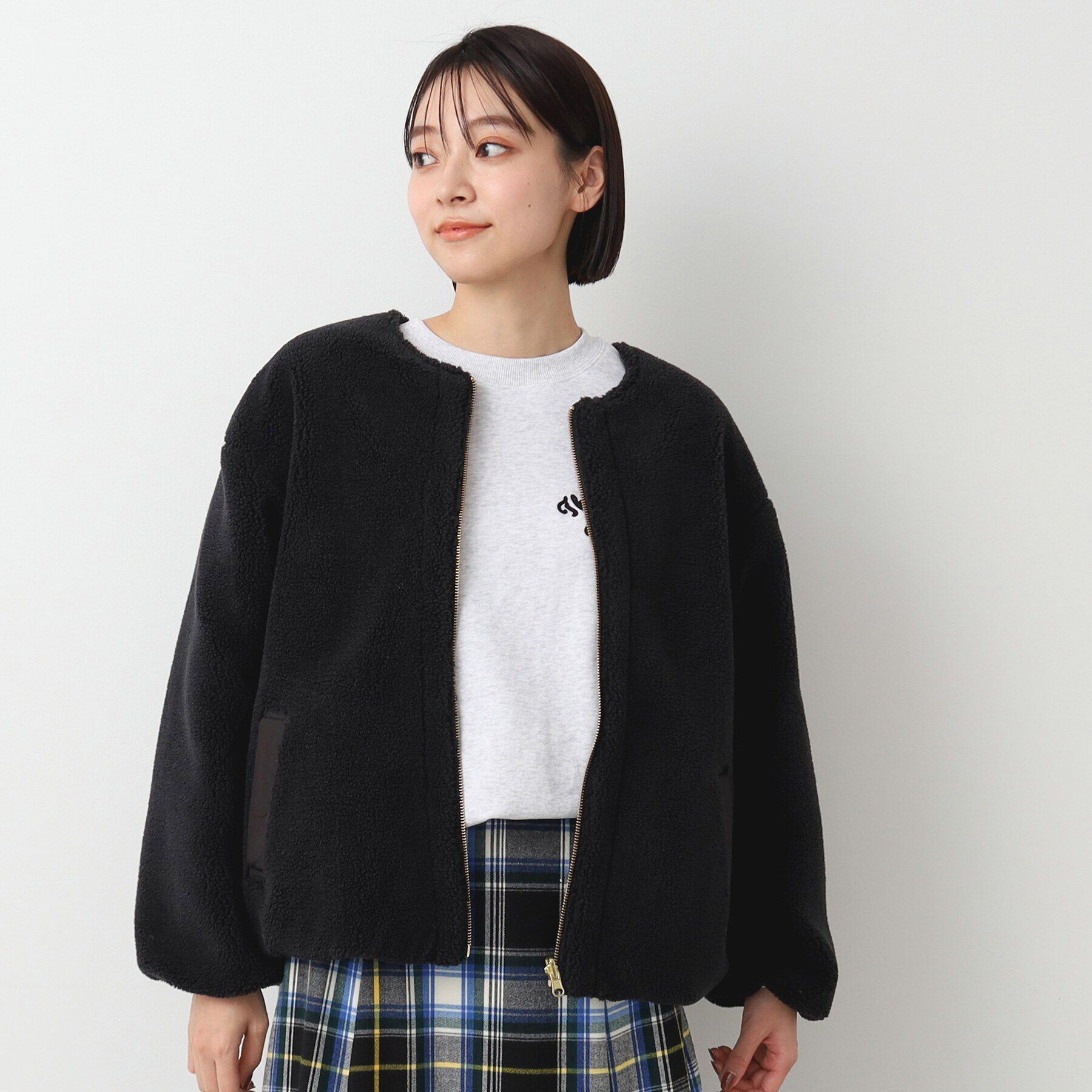 Dessin「【リバーシブル】ボア&times;キルトブルゾン」|テーラードジャケット|