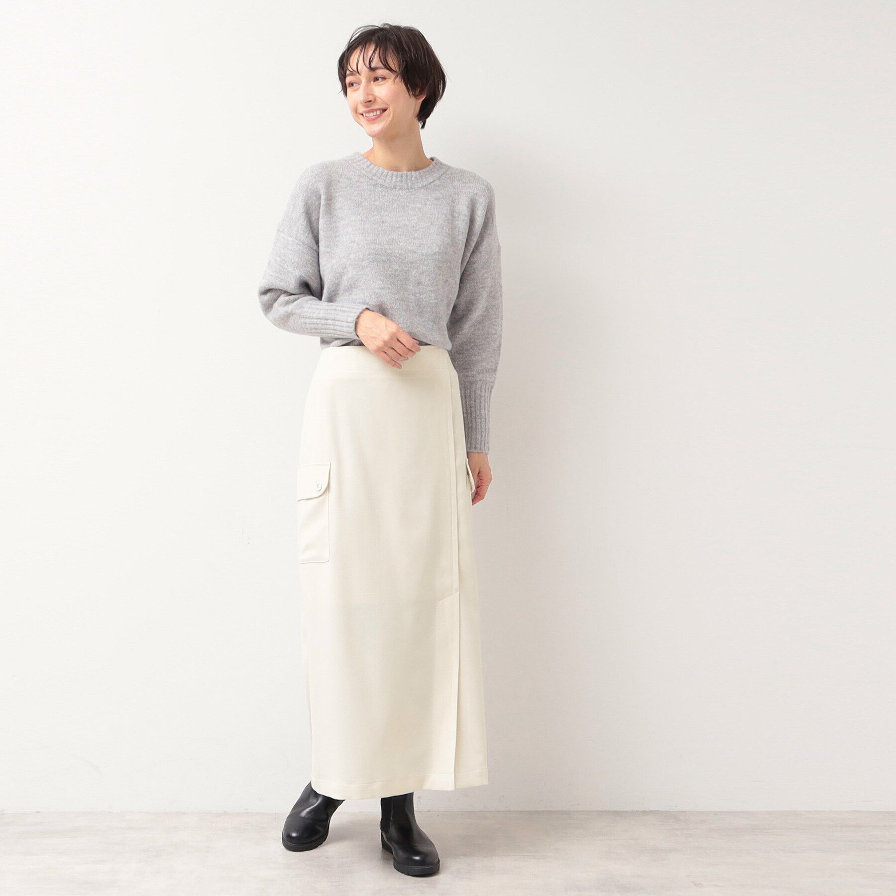 Dessin「【洗える・2WAY】サスペンダー付きフラップポケットスカート（XS～L）」|スカート|