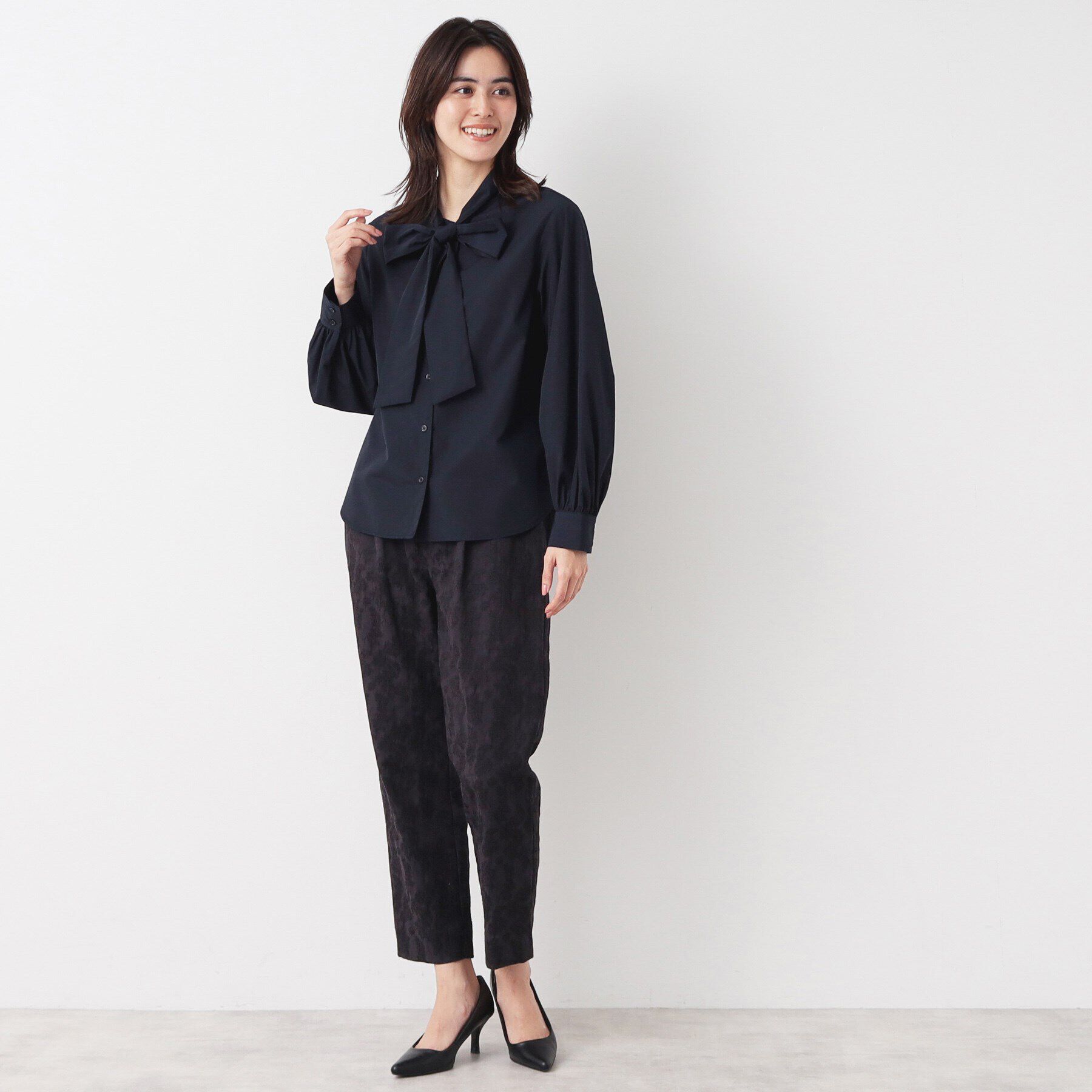 Dessin「【入卒/セレモニー/洗える】ボウタイリボンブラウス」|シャツ・ブラウス|