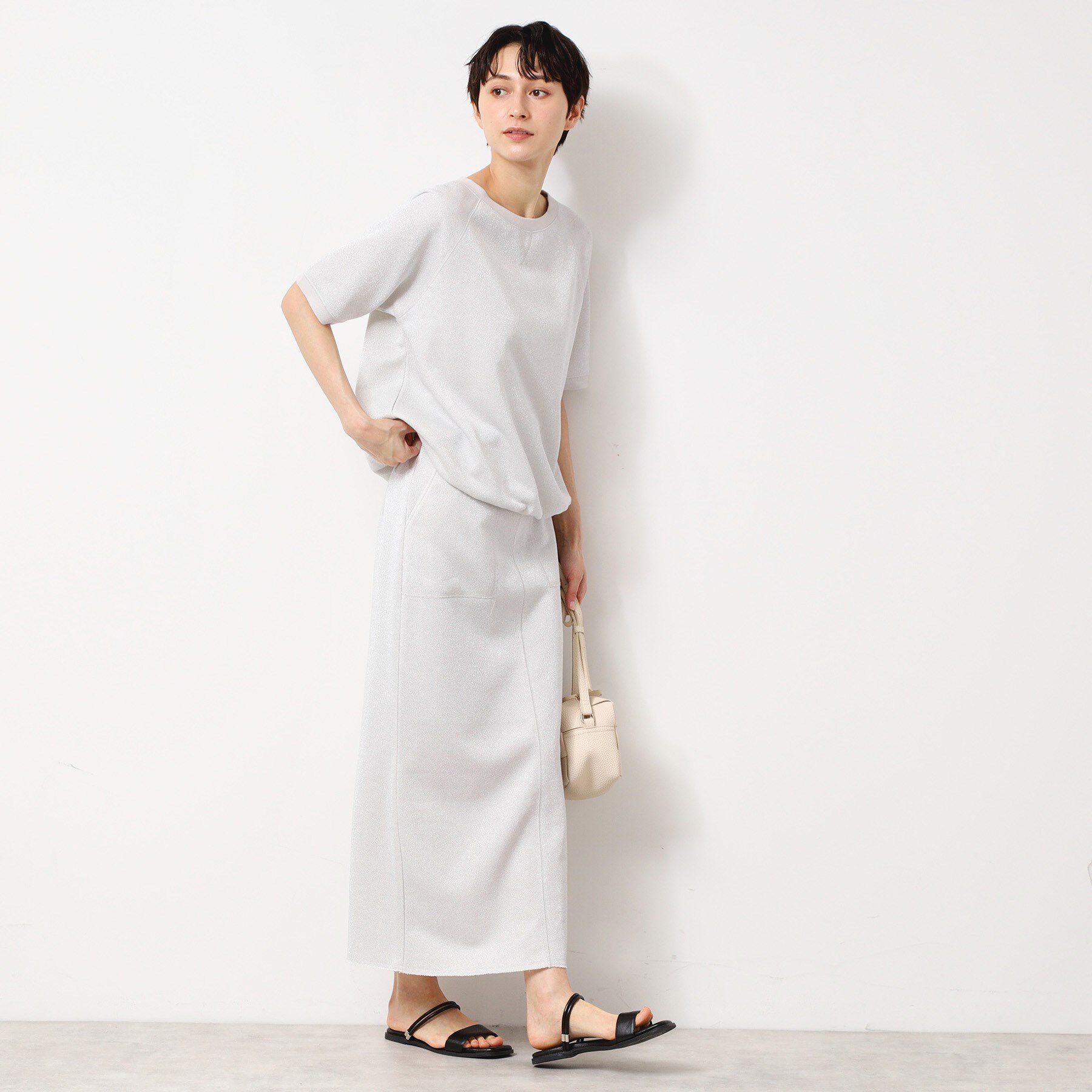 Dessin「【セットアップ可能・洗える】ラメ入り裏毛タイトスカート（S～L）」|スカート|