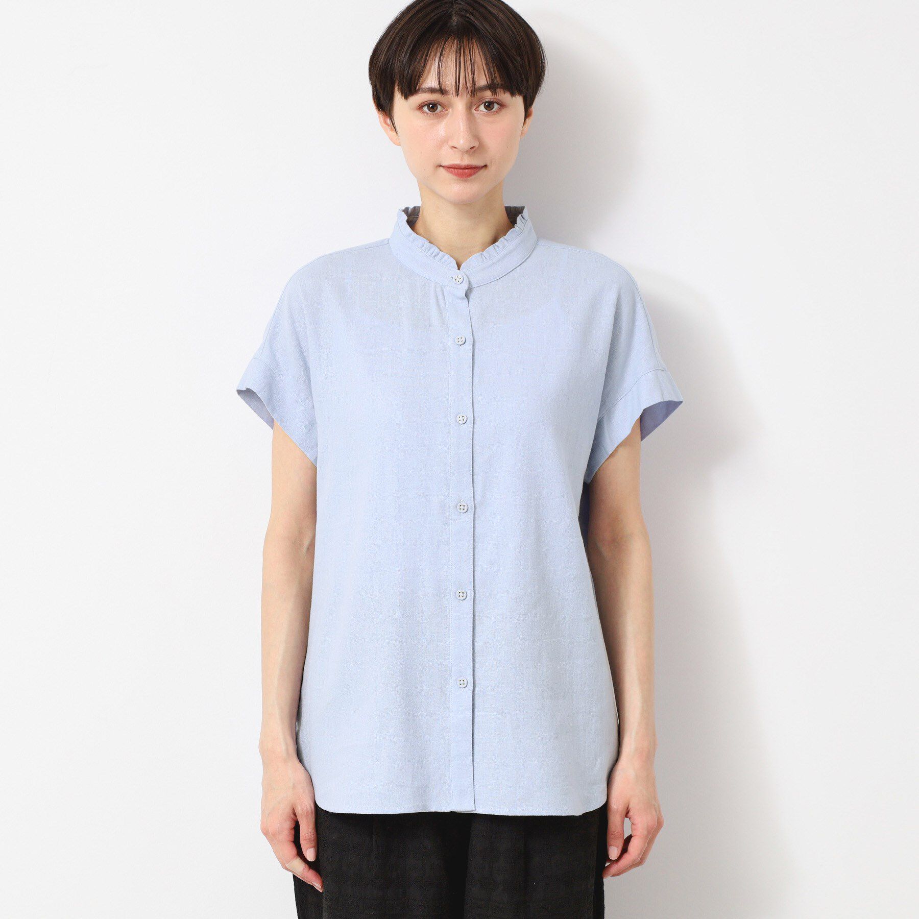 Dessin「【洗える】フリルネックシャツ（XS～L）」|シャツ・ブラウス|