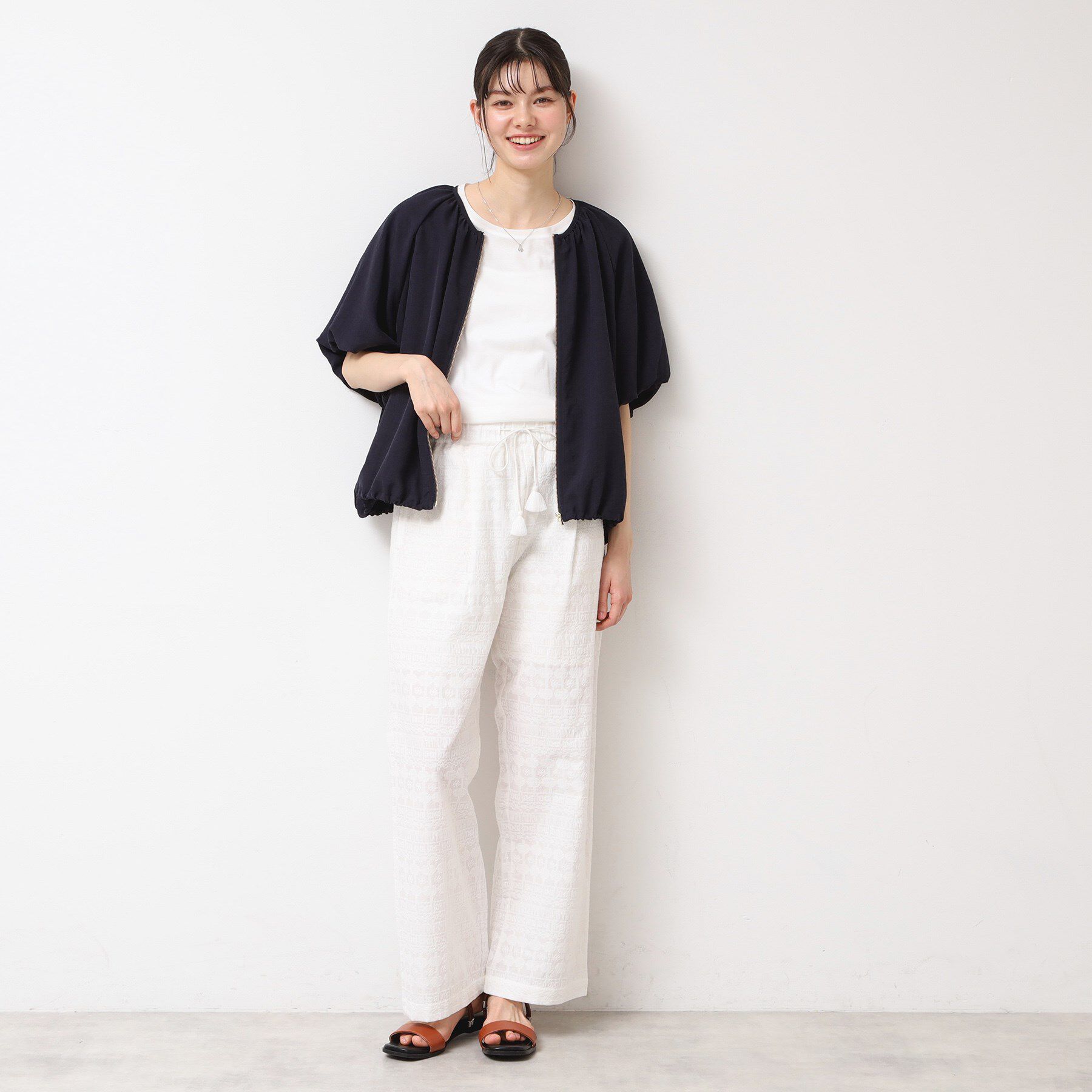 Dessin「【洗える】ドローコード付きバルーン袖ブルゾン」|ブルゾン・スタジャン|