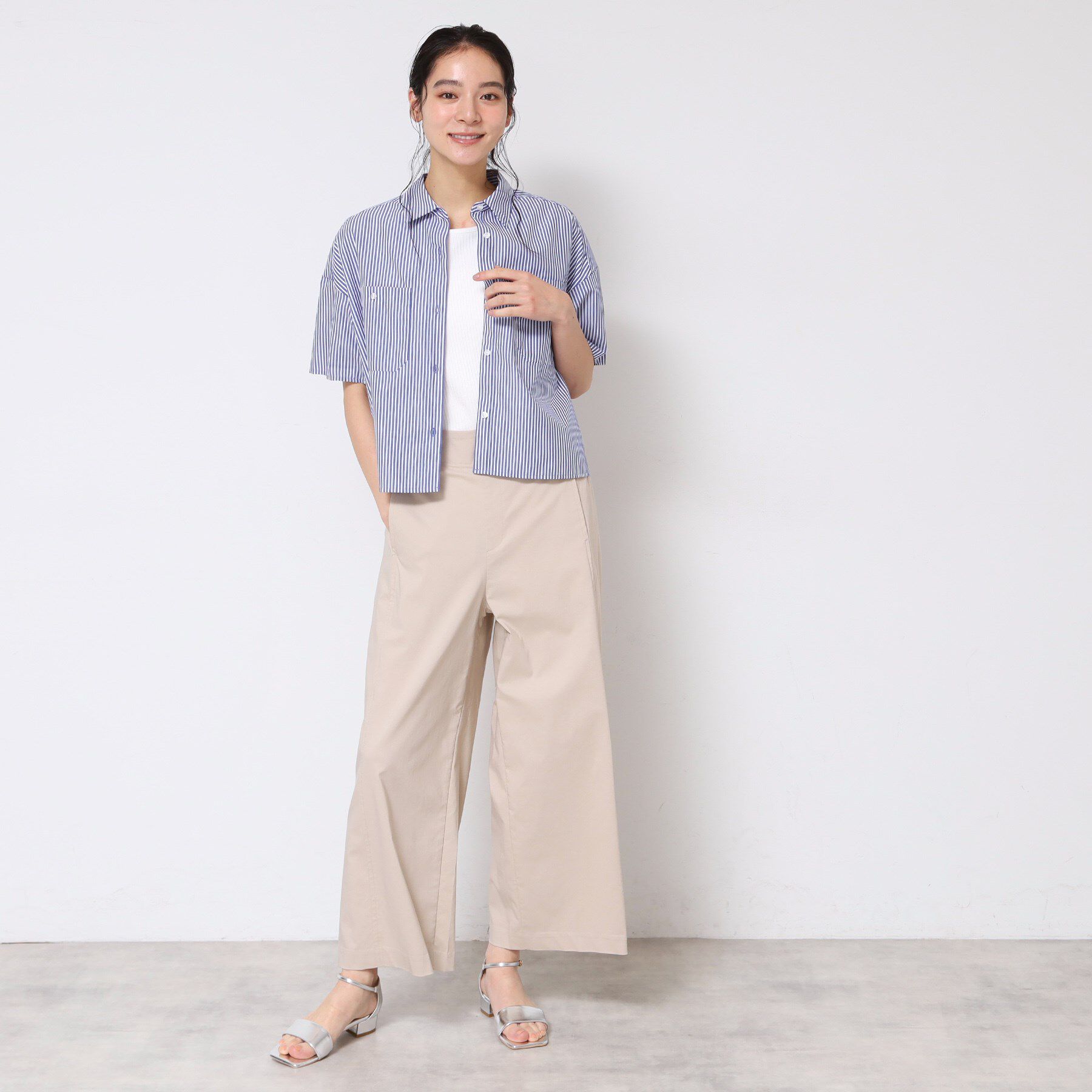 Dessin「【洗える】クロップド丈シャツ（XS～L）」|シャツ・ブラウス|