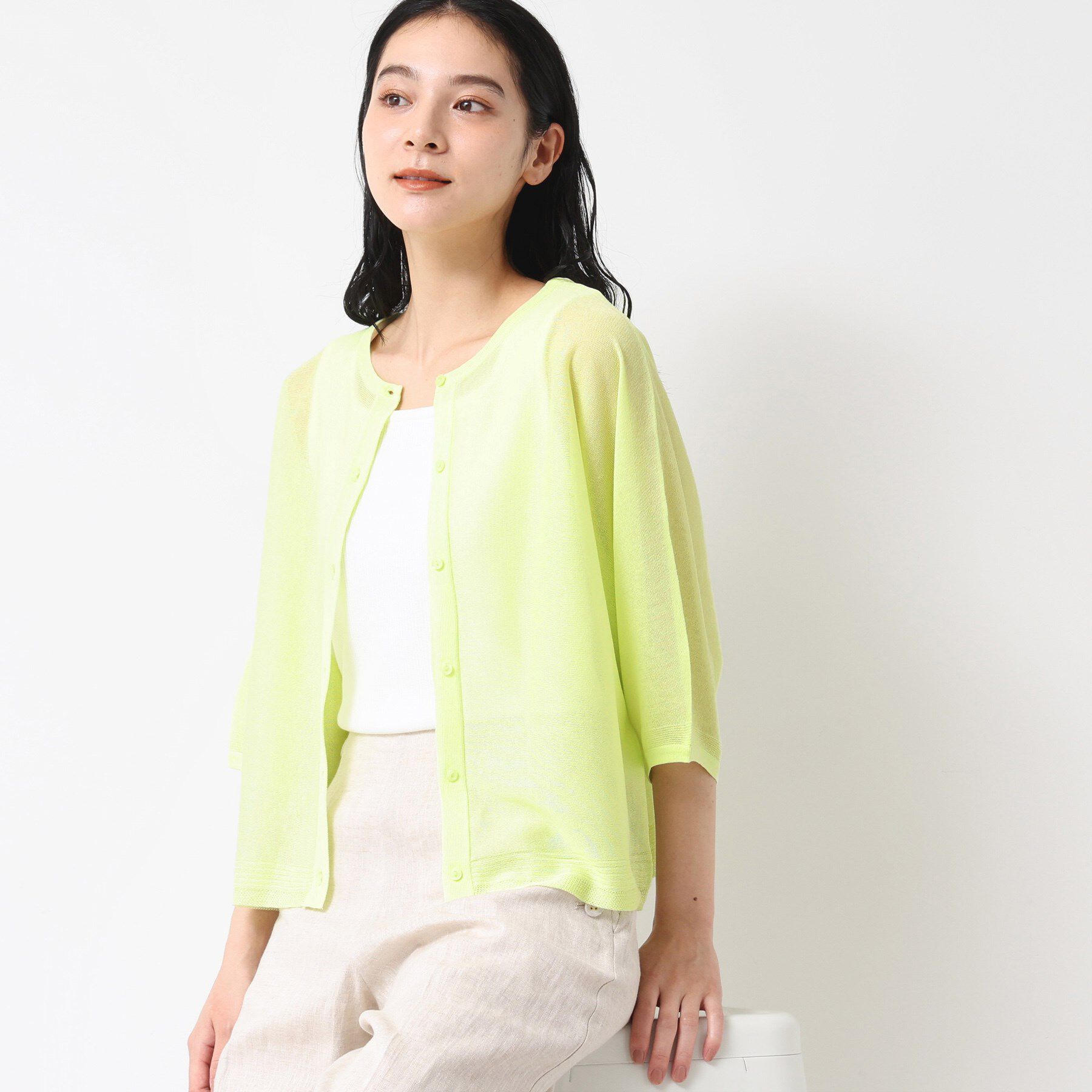 Dessin「【前後2WAY・洗える】シアーカーディガン」|カーディガン|