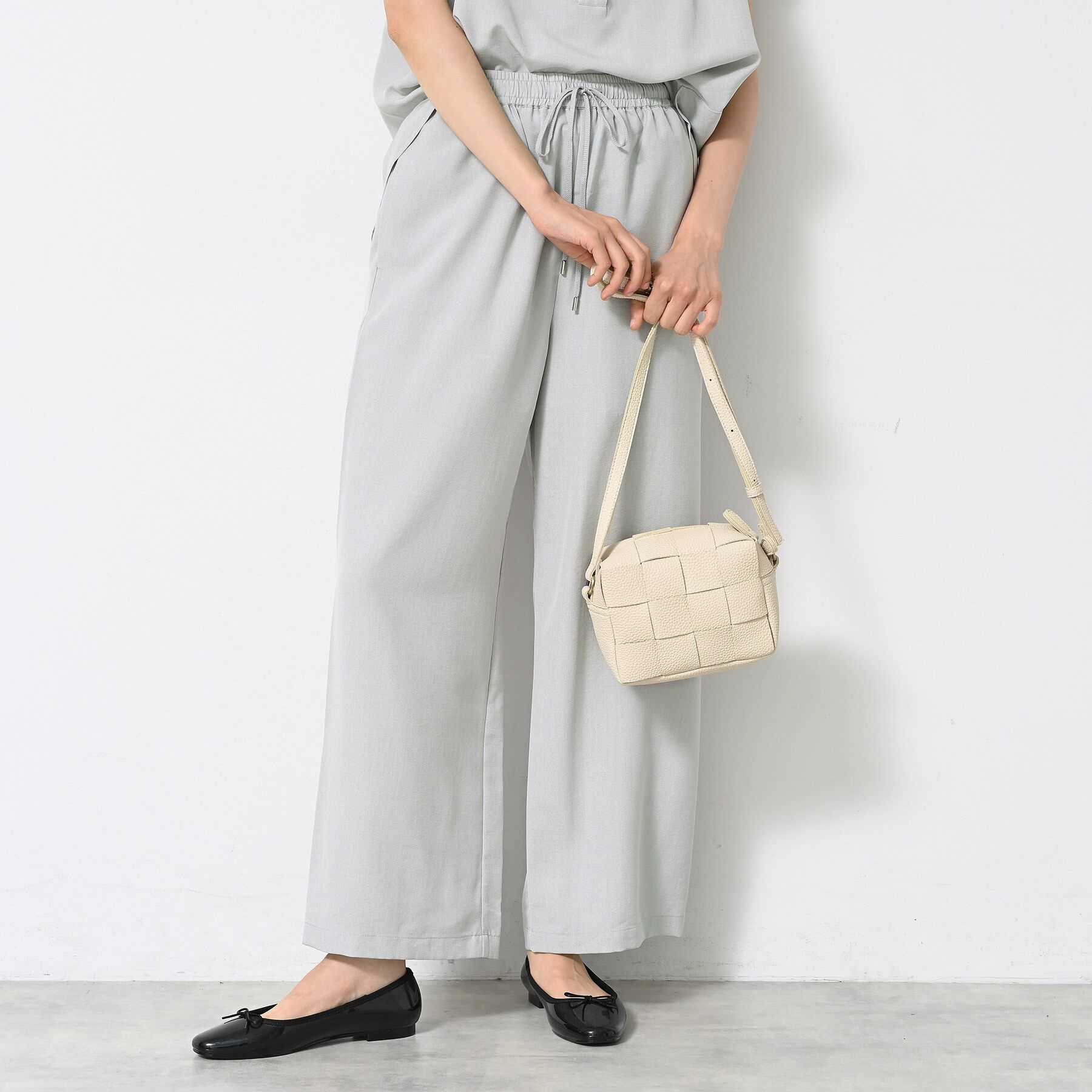 Dessin「【2点セット/ウエストゴム/洗える】スキッパ―シャツ＆ストレートパンツセット」|スーツ|