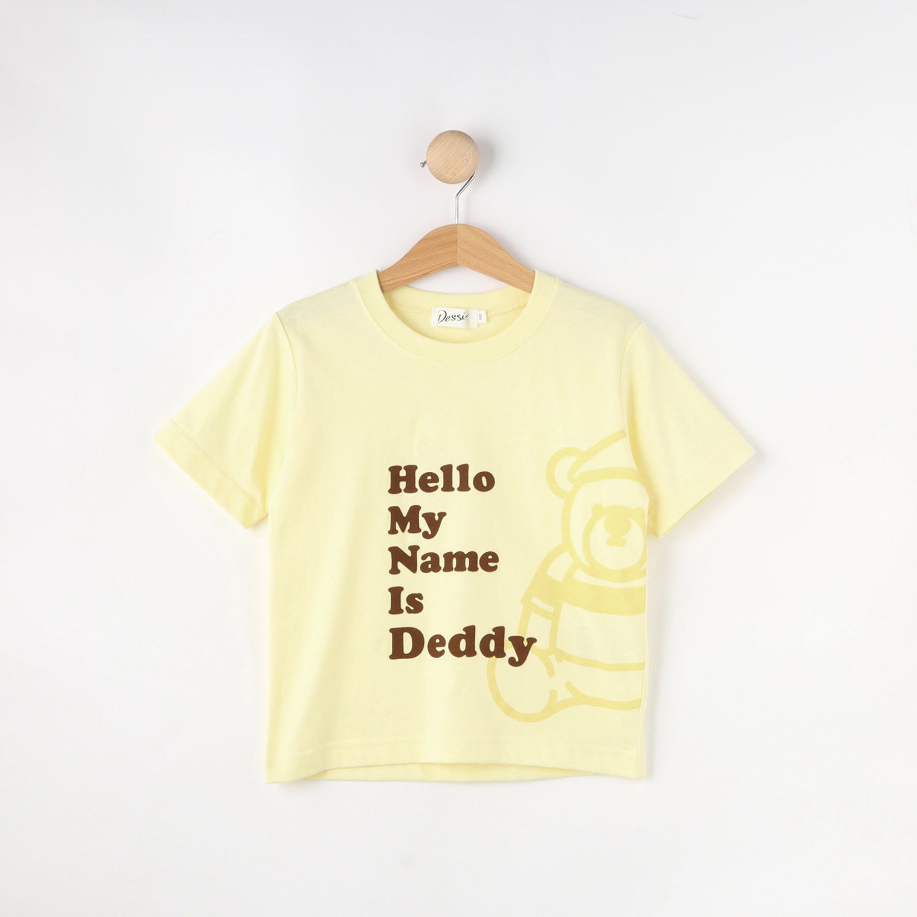 Dessin「【洗える】Deddyロゴ入り オーガニックコットンTシャツ」|Tシャツ・カットソー|ライトイエロー(03