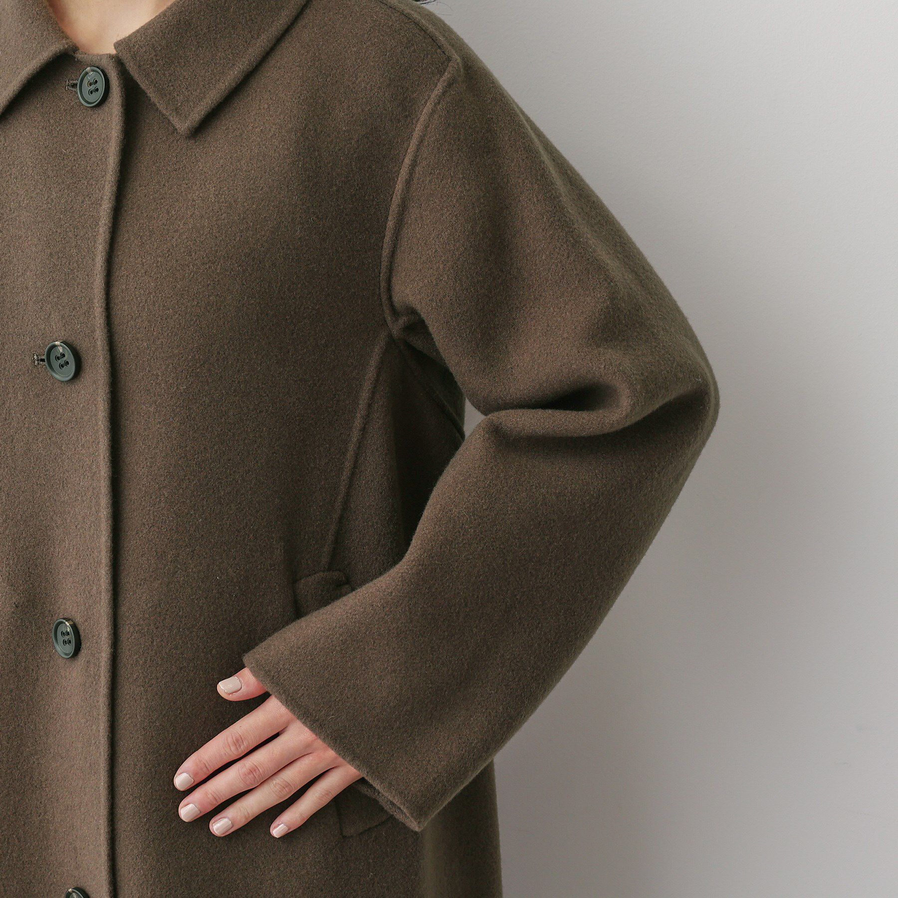 Dessin「【洗える】ウール混リバーメルトンロングコート」|ステンカラーコート|
