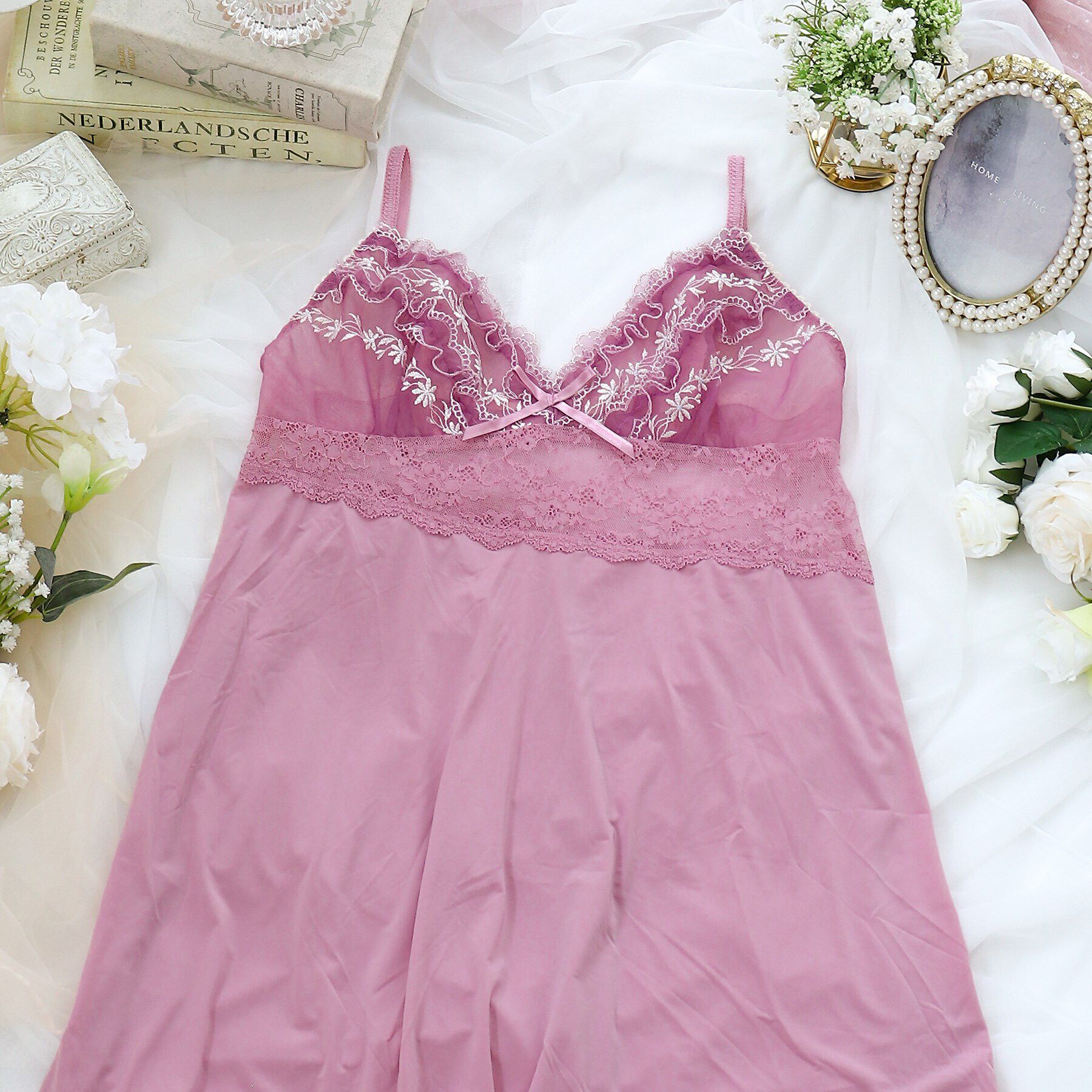 Risa Magli「ラーラ スリップ」|キャミソール|ピンク(070)