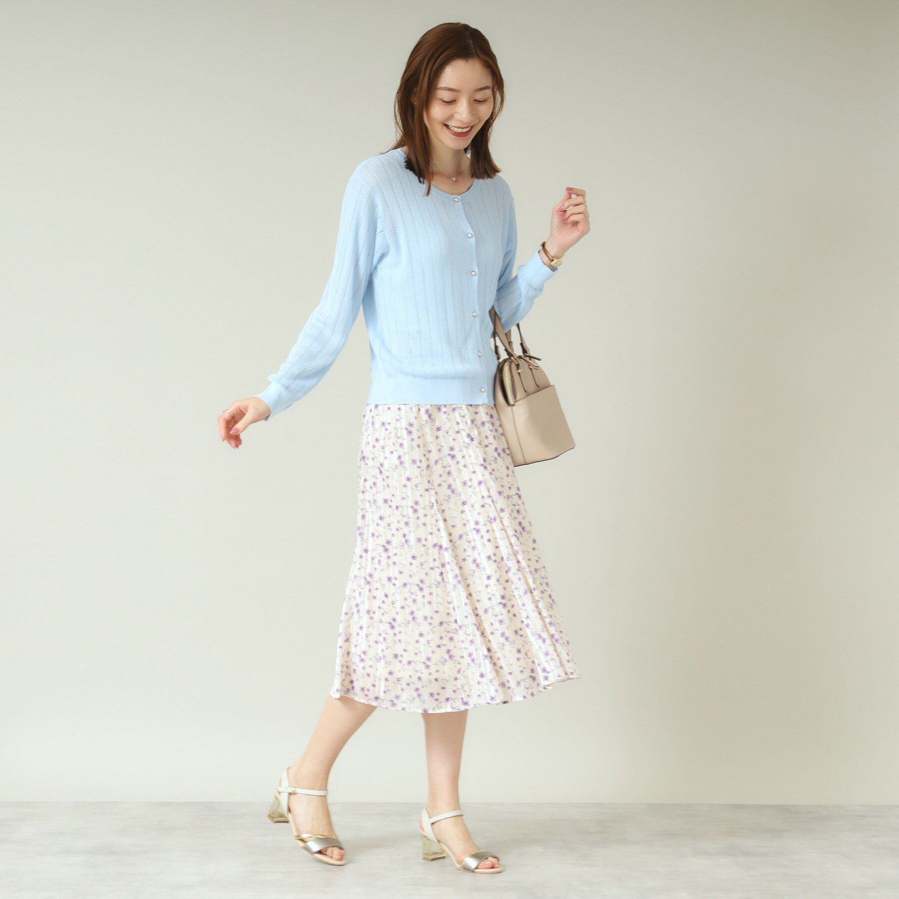 ITS&rsquo;DEMO「【手洗い可】透かし編みクルーカーデ」|カーディガン|