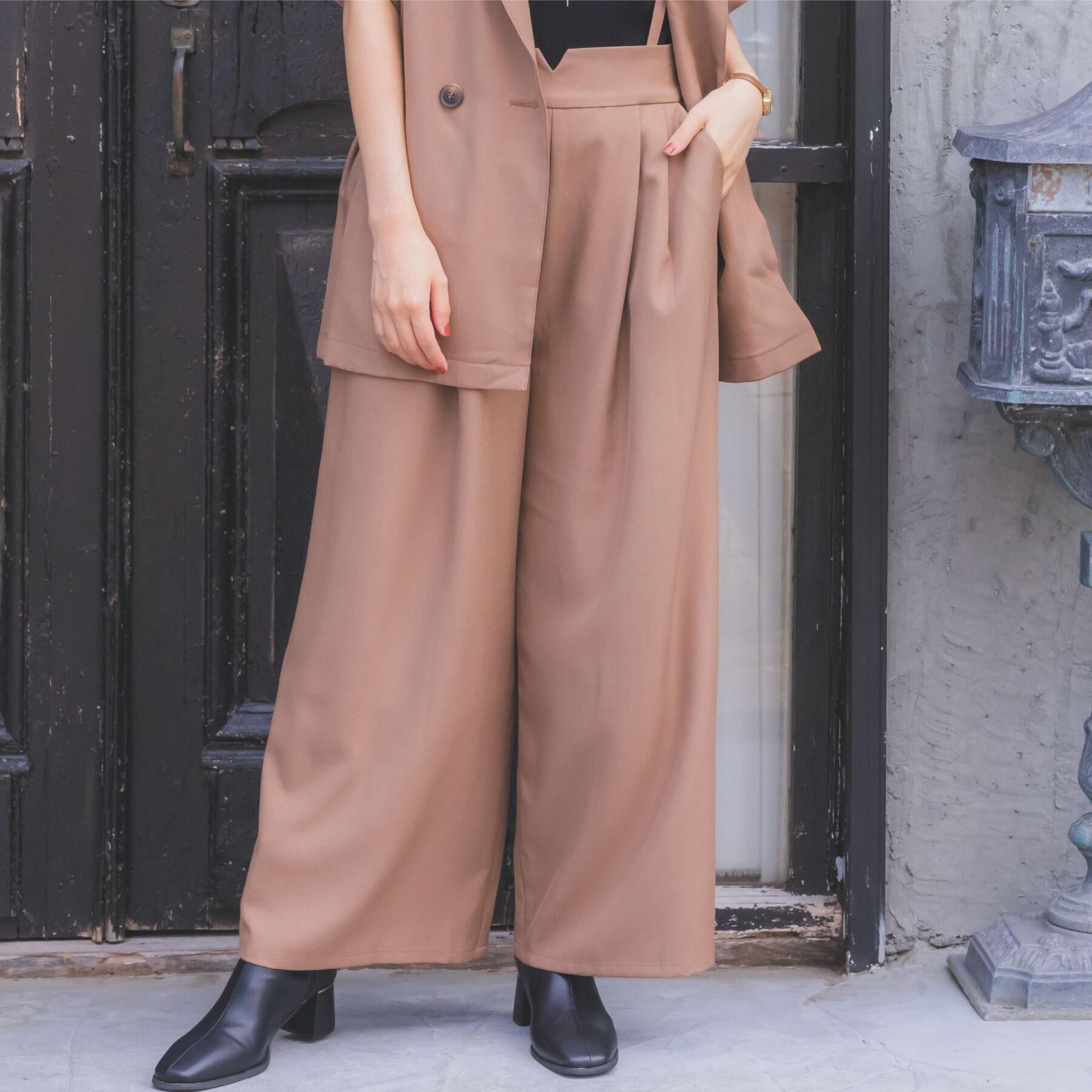 ITS&rsquo;DEMO「【手洗い可／セットアップ可】サス付きワイドパンツ」|その他|