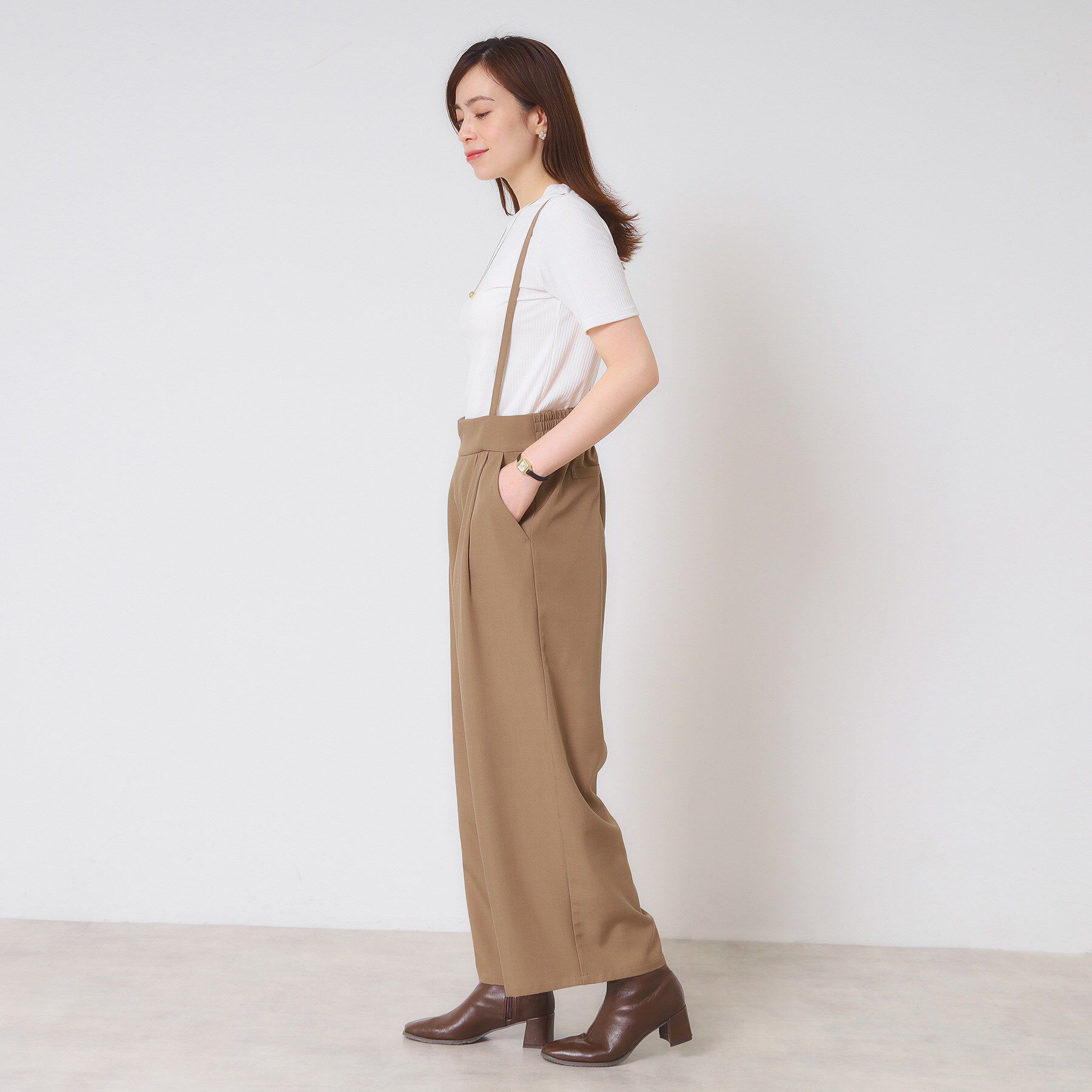 ITS&rsquo;DEMO「【手洗い可／セットアップ可】サス付きワイドパンツ」|その他|