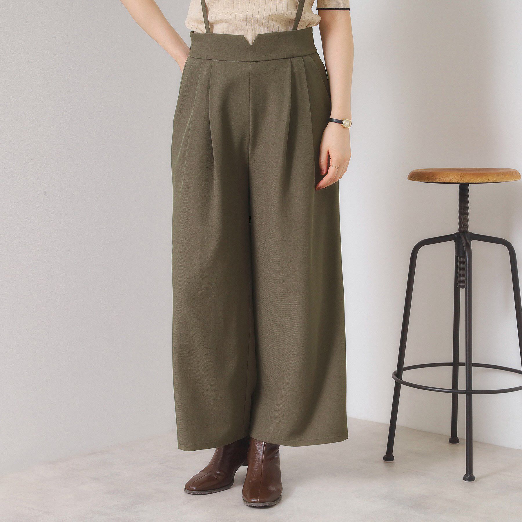 ITS&rsquo;DEMO「【手洗い可／セットアップ可】サス付きワイドパンツ」|その他|トープ(054)