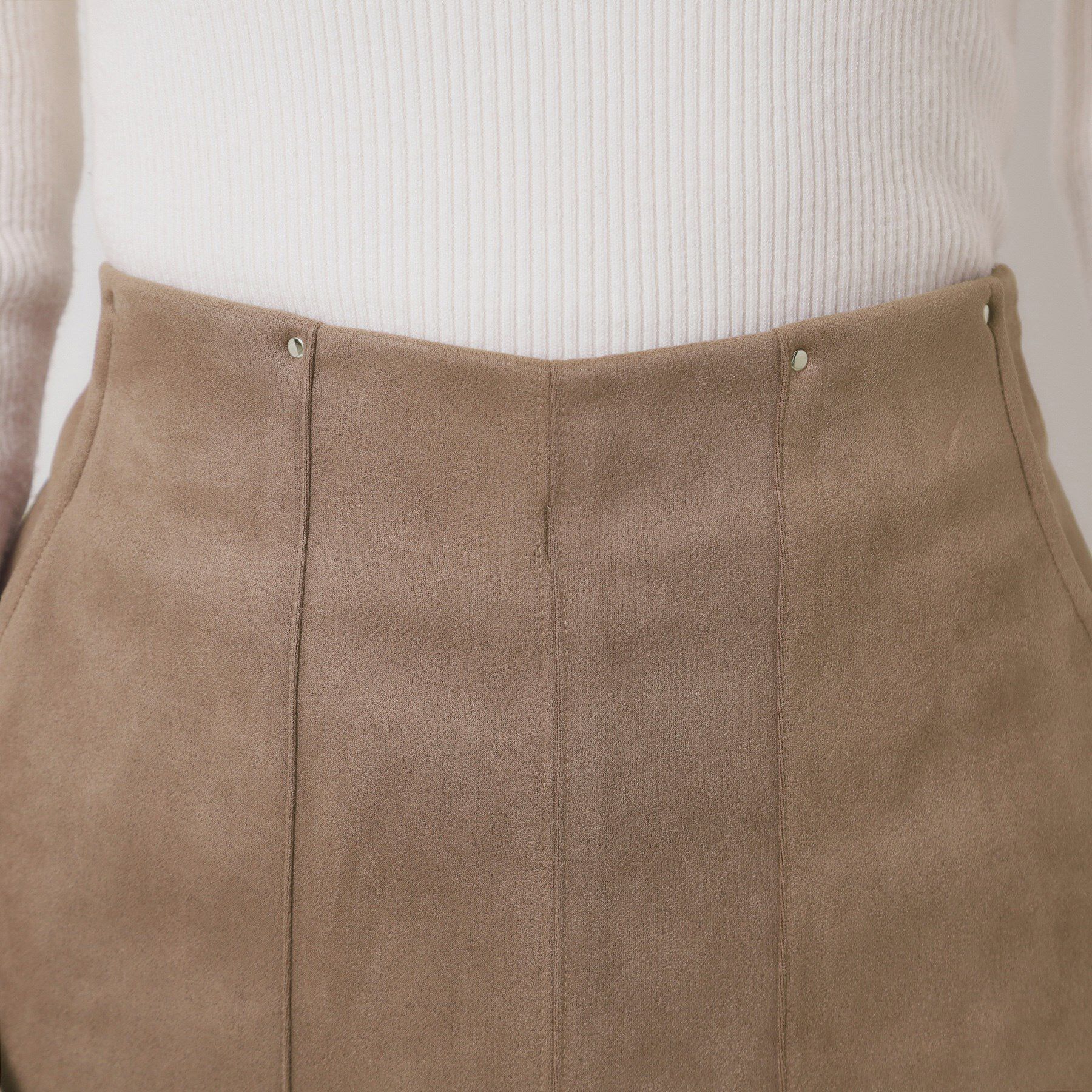 ITS&rsquo;DEMO「【マシンウォッシャブル／ウエストゴム】カットスエードスカート」|スカート|