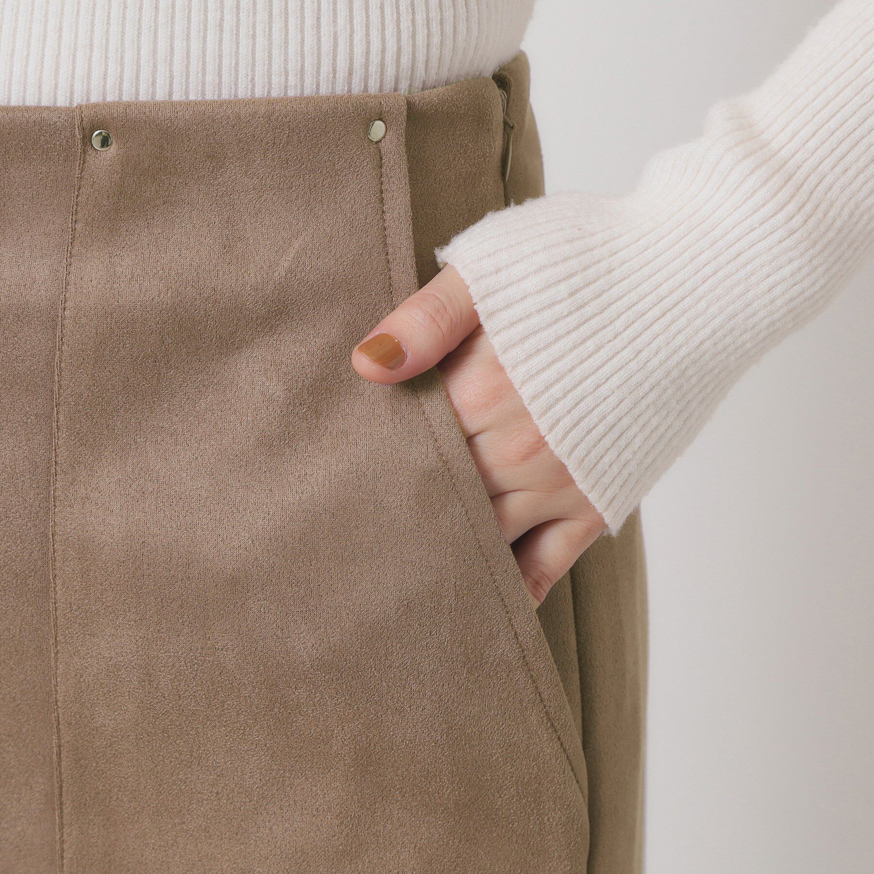 ITS&rsquo;DEMO「【マシンウォッシャブル／ウエストゴム】カットスエードスカート」|スカート|