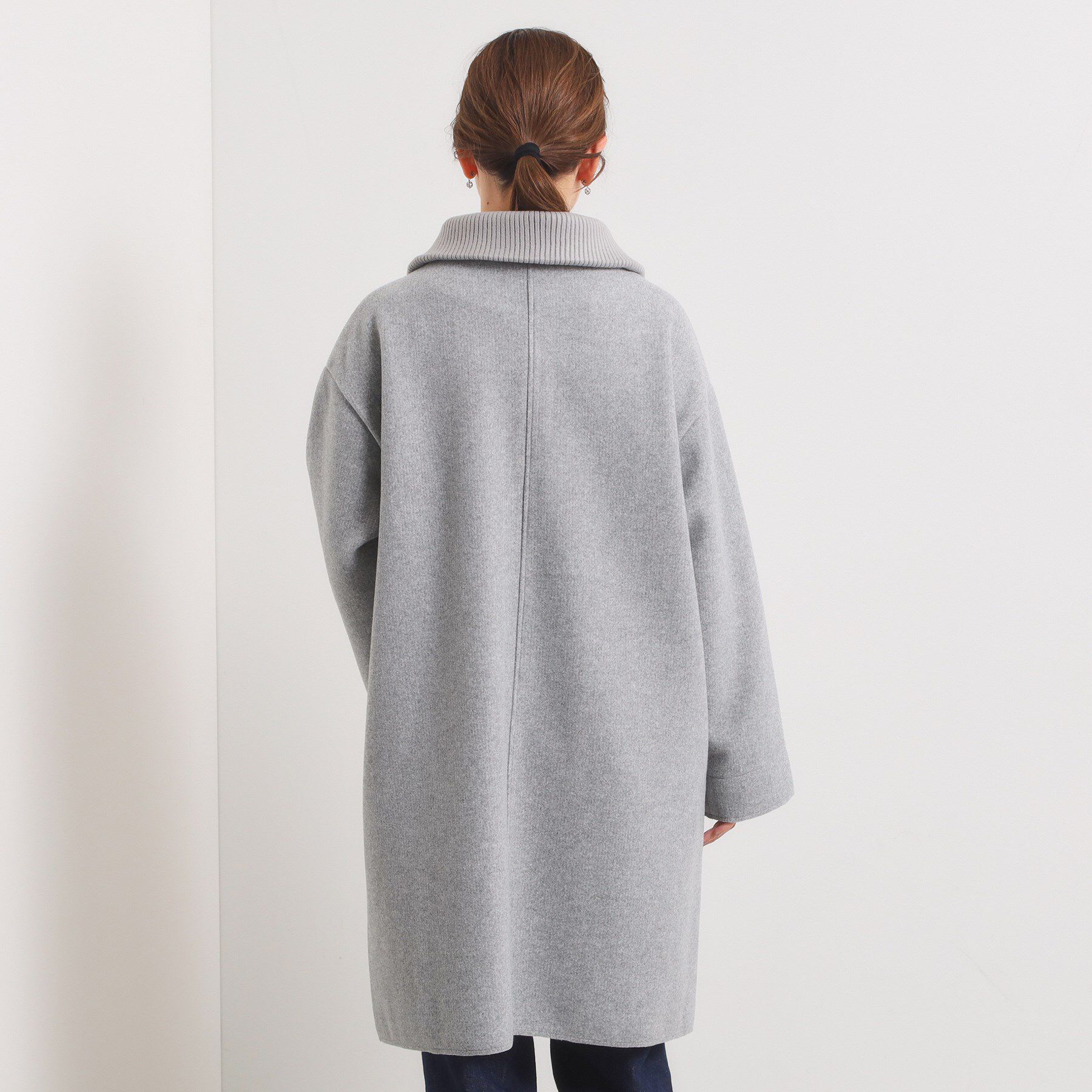 ITS&rsquo;DEMO「裏リブ襟付きコート」|ステンカラーコート|