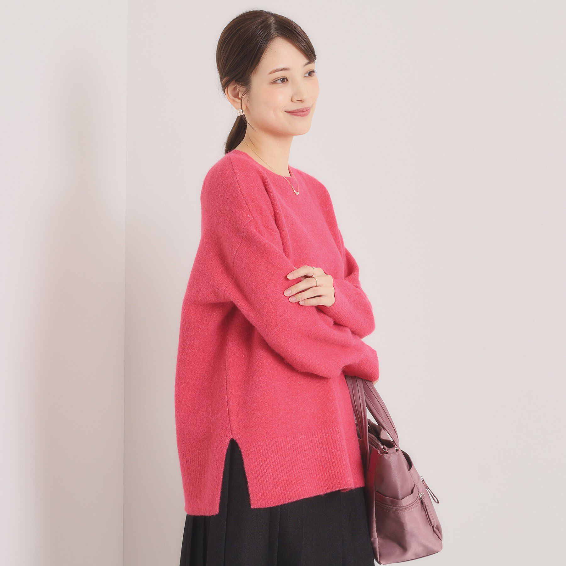 ITS&rsquo;DEMO「【洗濯機OK】ミックスヤーンクルーニット」|ニット・セーター|