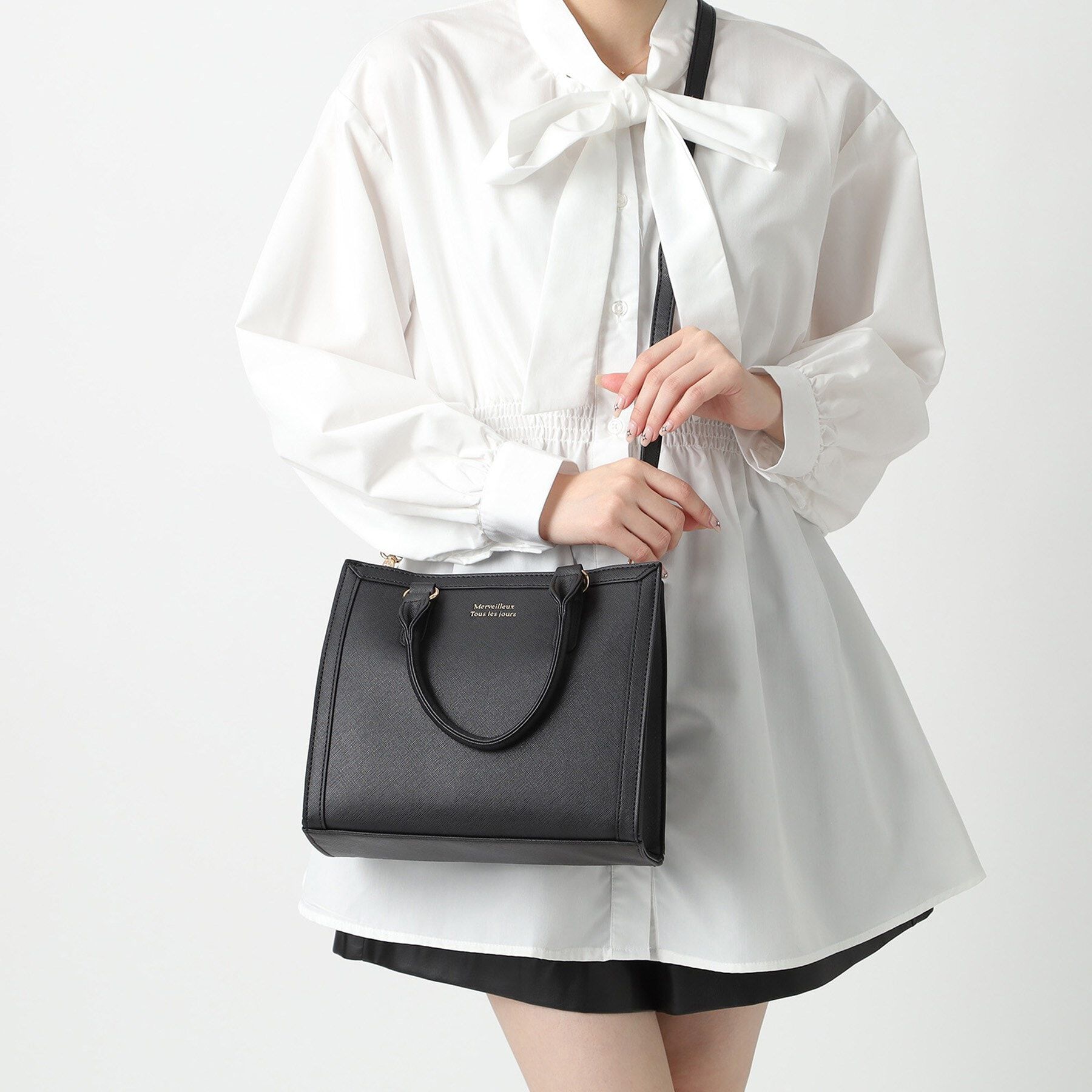 Ober Tashe「バイカラー2WAYスクエアショルダーミニトートバッグ」|ショルダー・メッセンジャー|