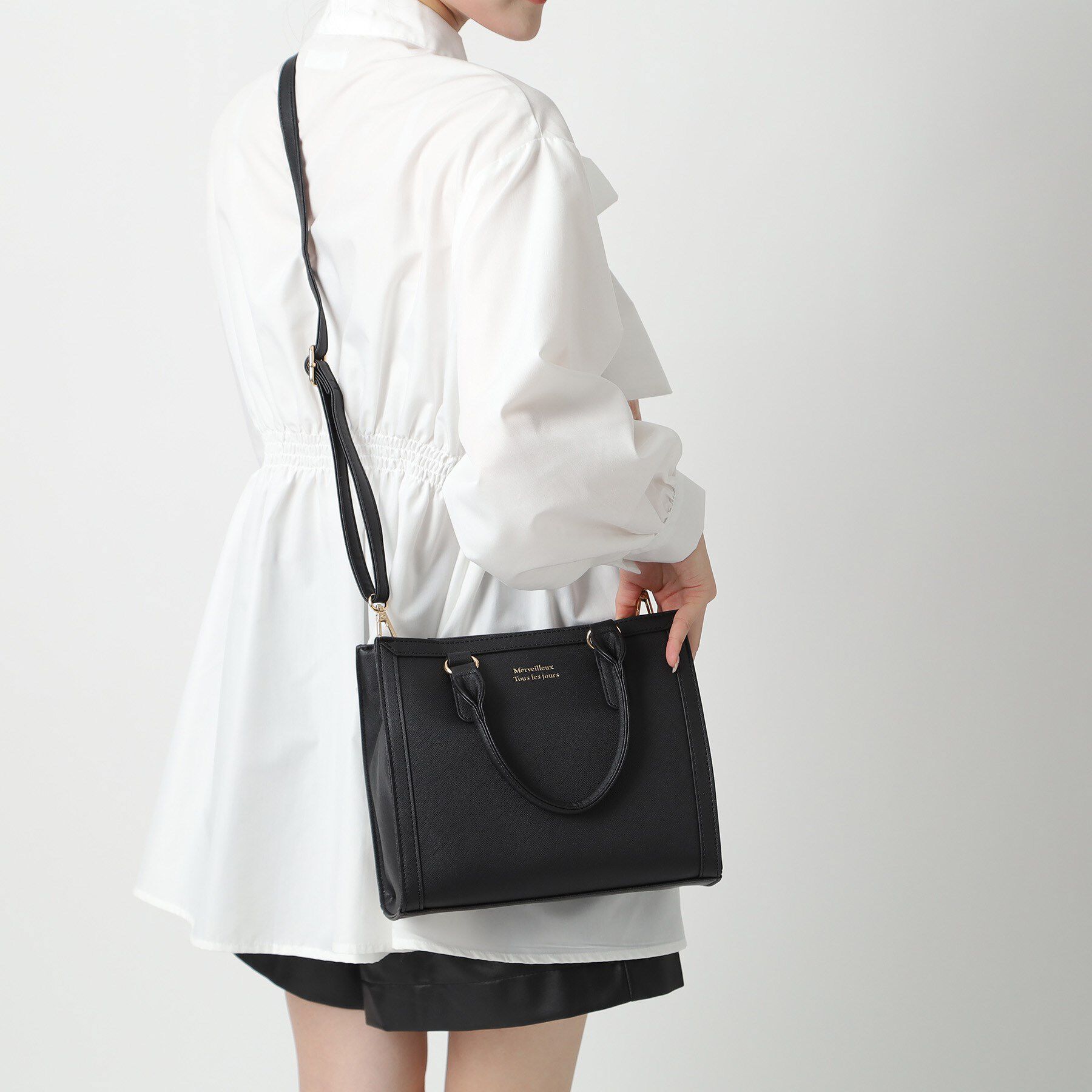 Ober Tashe「バイカラー2WAYスクエアショルダーミニトートバッグ」|ショルダー・メッセンジャー|